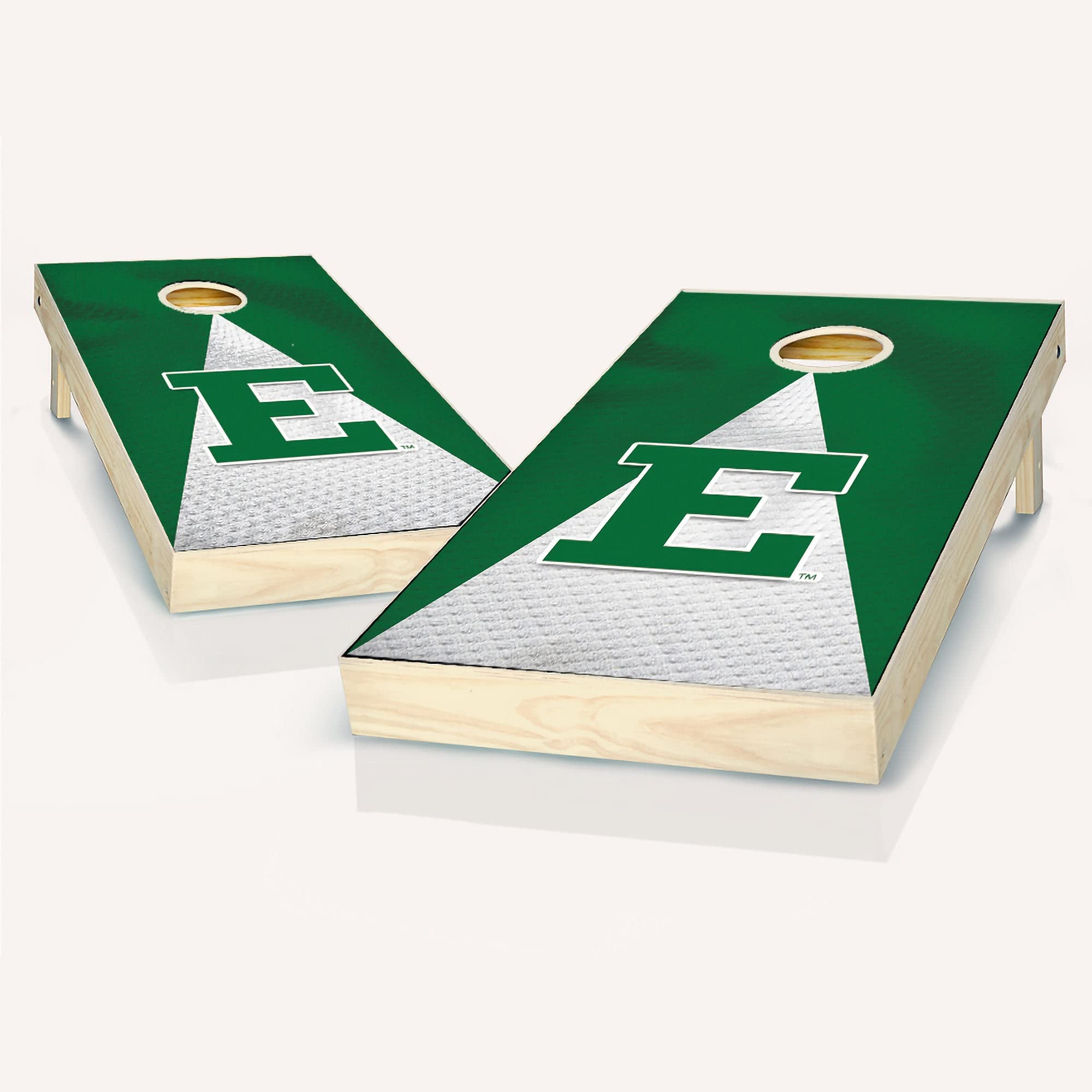 Eastern Michigan Jersey Cornhole Game Set - 2 Wooden Boards & 8 Bean Bags for Outdoor Tailgating, Backyard Parties, and College Game Day Fun