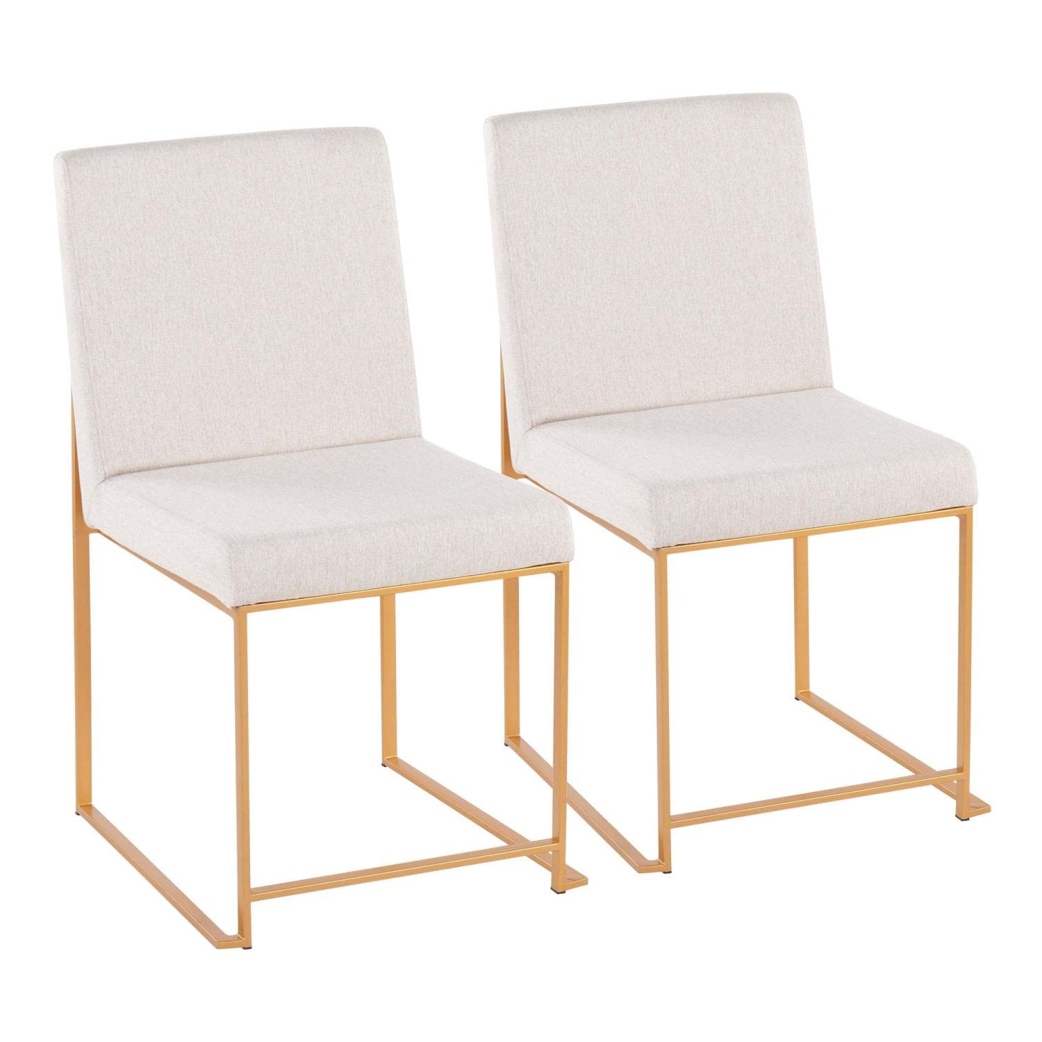 LumiSource High Back Fuji Dining Chair - Set of 2 Modern Upholstered Kitchen Chairs for Dining Table | Comfortable Contemporary Seating for Restaurants, Home Kitchen & Dining Room