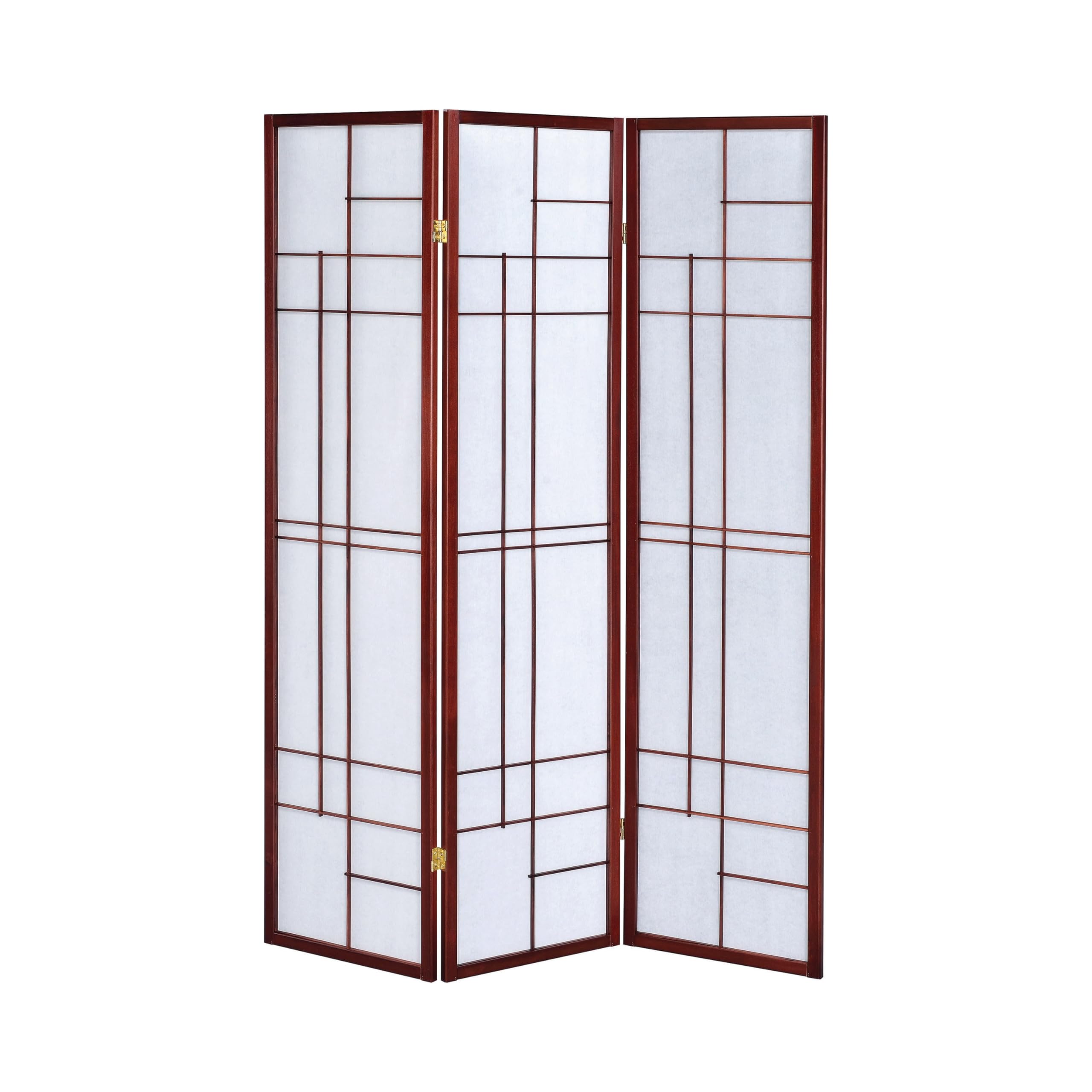 Stylish Brown and White Room Divider by Benzara - Perfect for Home Office, Living Room & Bedroom Privacy