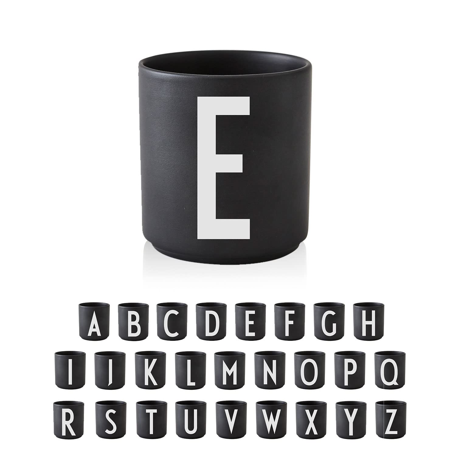 Personalized Monogram Coffee Mug with Initials A-Z | 11 oz Porcelain Black Mug for Men & Women | Christmas, Thanksgiving Gift Idea for Her, Him, Friends | Perfect for Hot Drinks, Office Use & Holiday Gifting