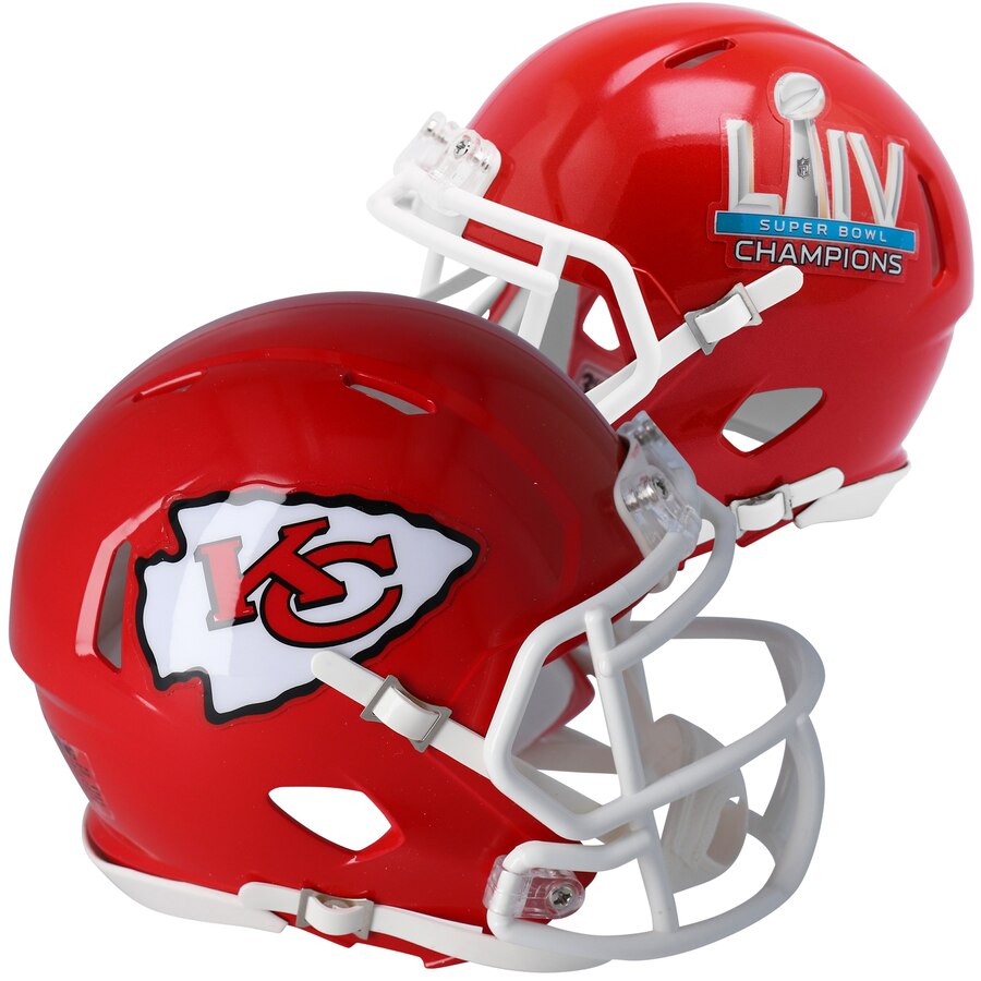 Authentic Kansas City Chiefs Super Bowl LIV Champions Riddell Speed Football Helmet - Official NFL Collectible for Fans, Display & Game Room Decor