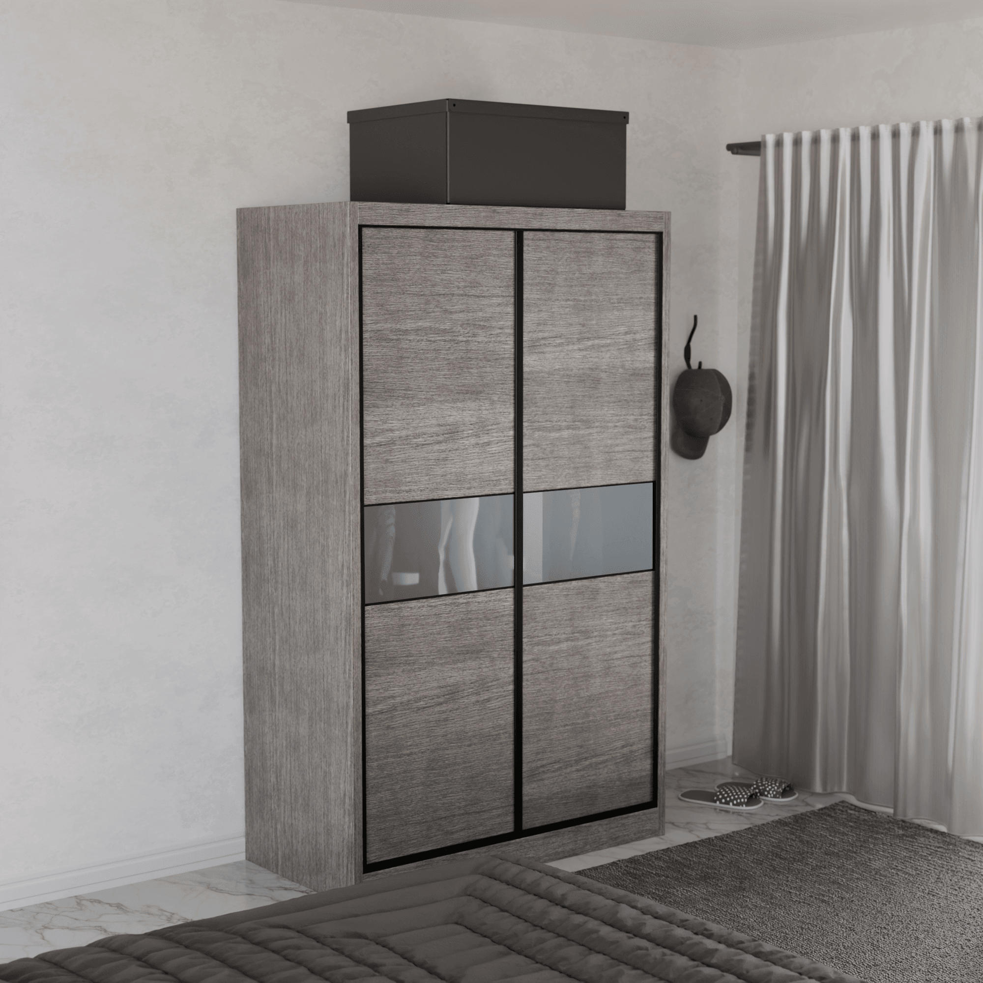 Helene Modular Wardrobe with Frosted Glass Doors - Customizable Closet Storage System for Bedroom, Walk-in Closet & Dressing Room Organization