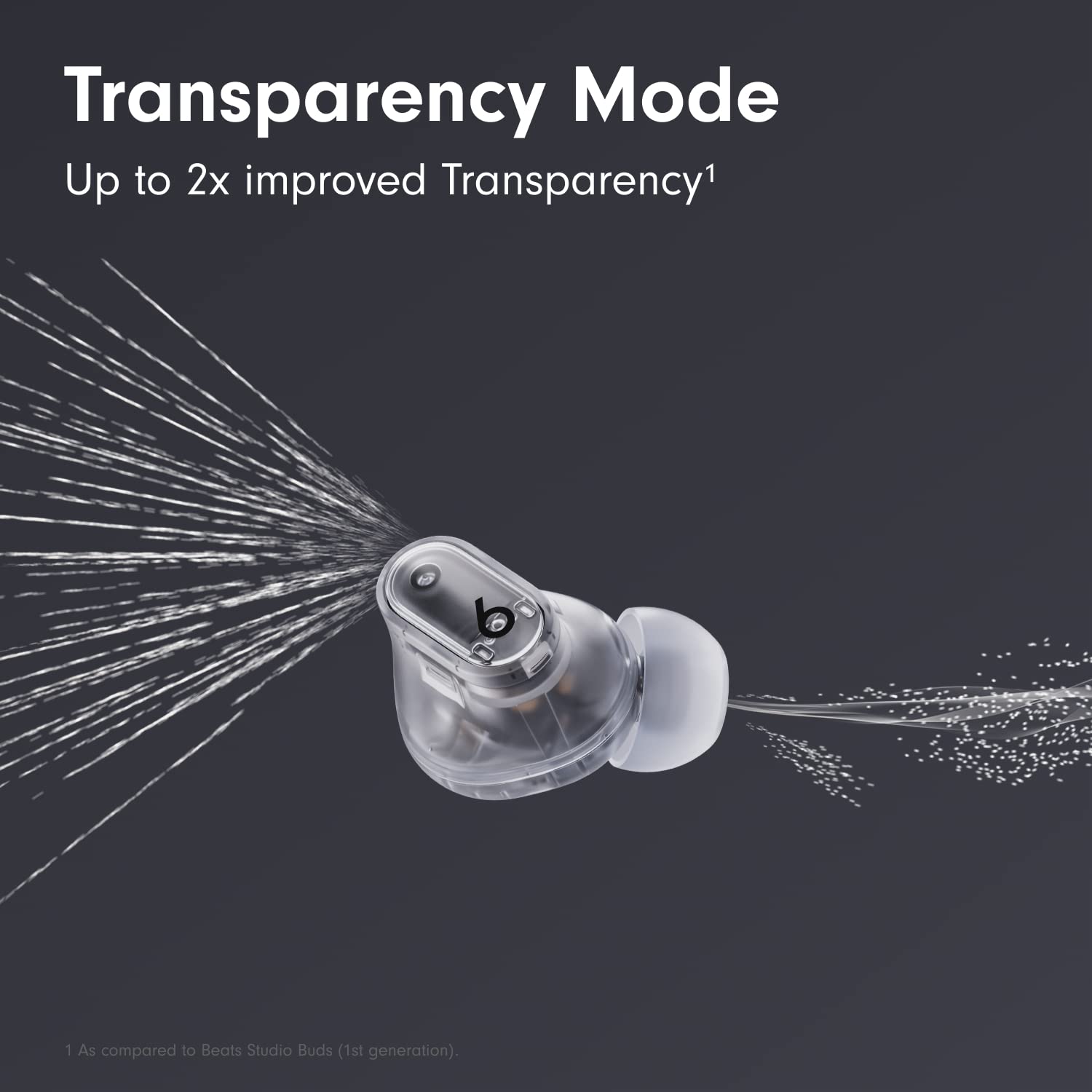 Beats Studio Buds+ True Wireless Noise Cancelling Earbuds - Transparent (Renewed Premium) | Bluetooth Earbuds for Workout, Travel & Commuting