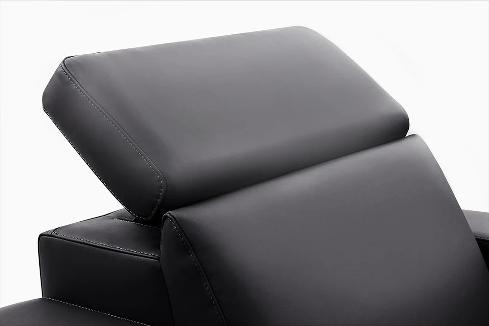 Premium Valencia Barcelona 4-Seater Leather Home Theater Seating Set with Loveseat Center in Graphite - Perfect for Movie Nights & Entertainment Rooms