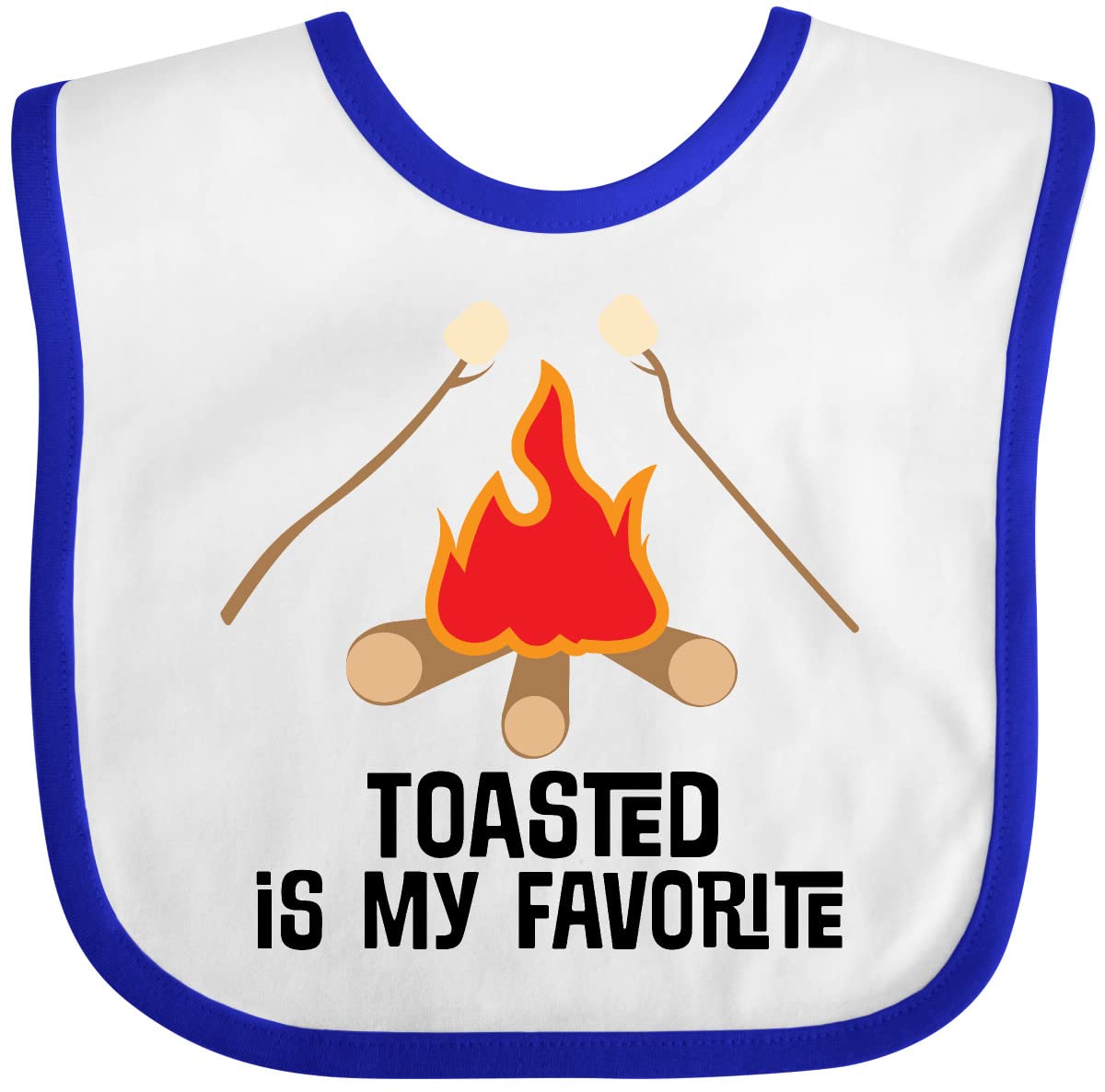 Inktastic Roasted Marshmallows Camping Campfire Baby Bib - Adorable & Absorbent Infant Feeding Bib for Outdoor Adventures, Picnics & Family Gatherings