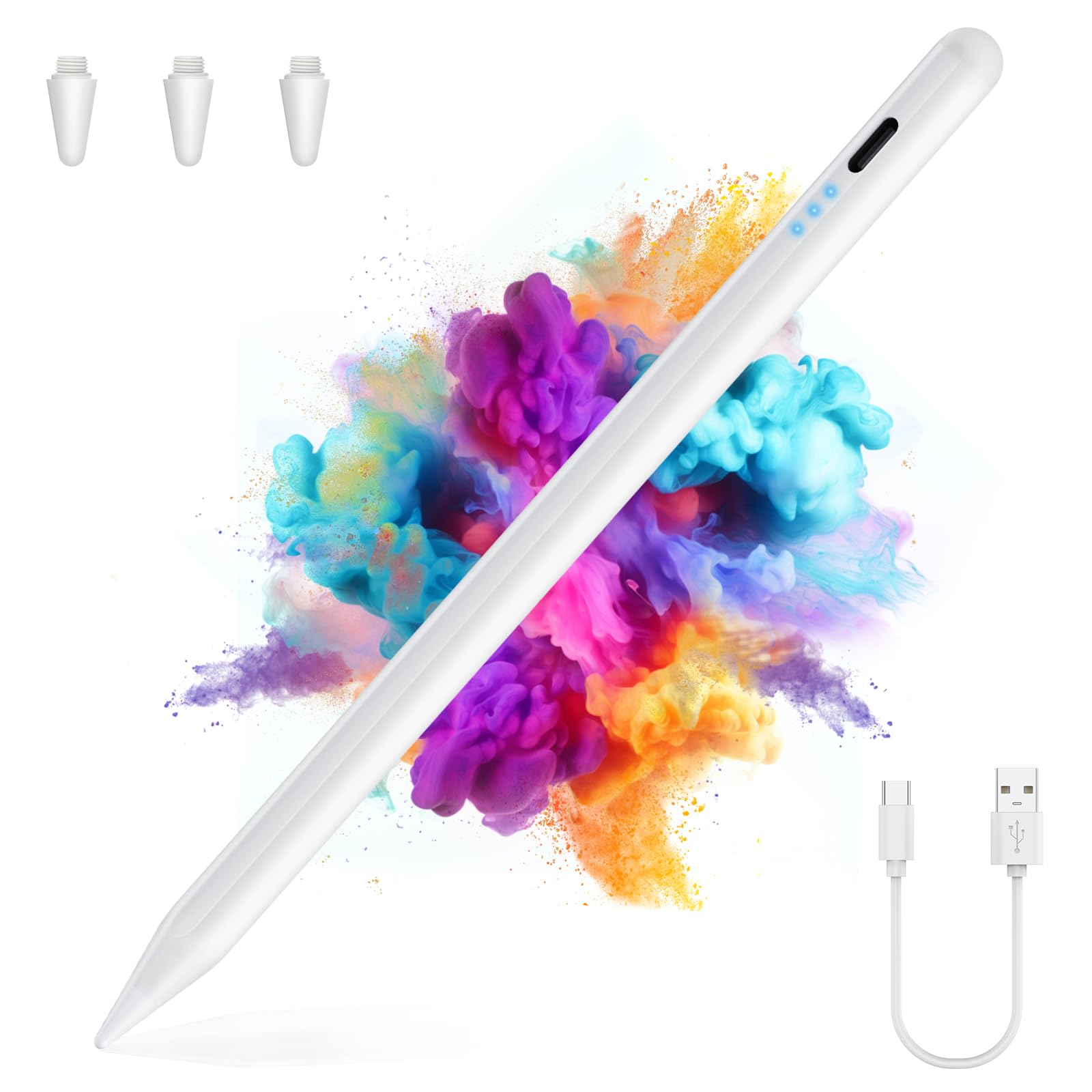 Premium Stylus Pen for iPad (2018 & Later) - Type-C Fast Charging, Ultra-Sensitive Tilt Control, Magnetic Attachment, Fine Tip for Precise Writing & Drawing - Compatible with iPad Pro/Air/Mini - Perfect for Digital Art, Note-Taking & Professional Design Work