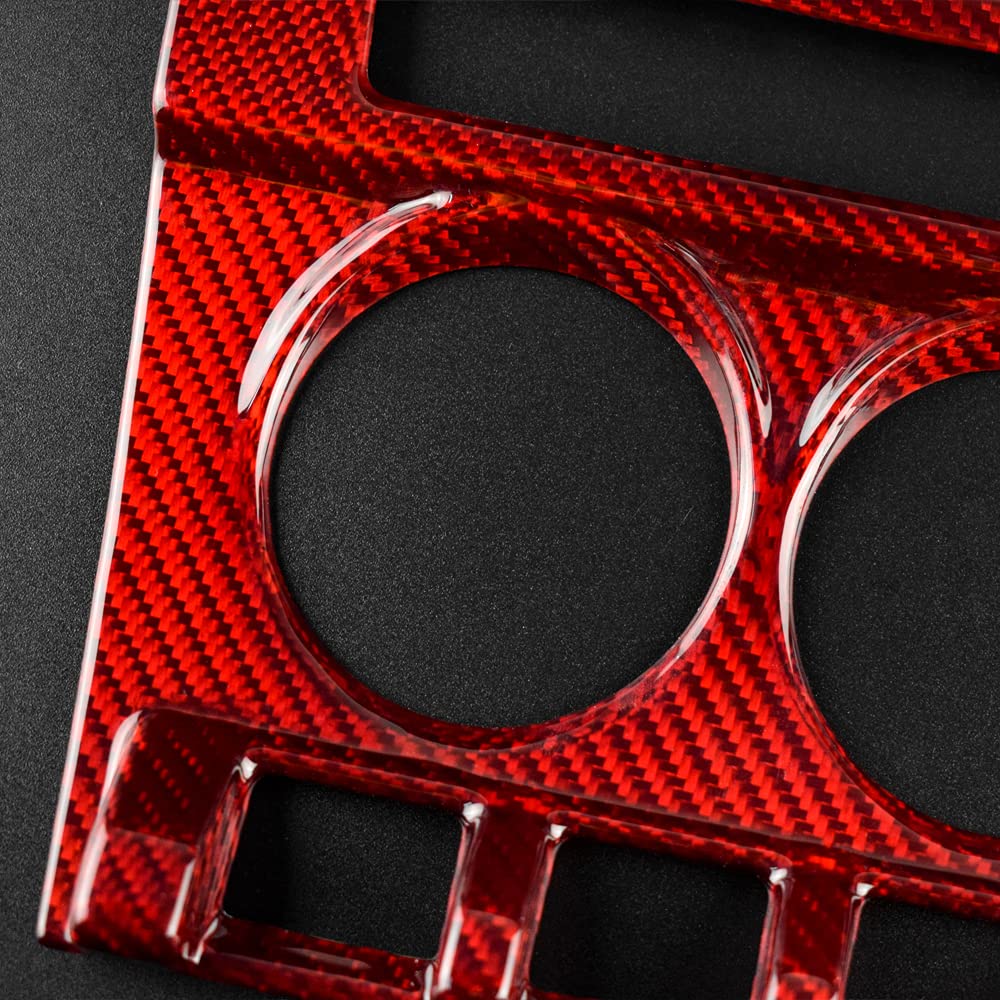 Carbon Fiber Center Console Cover for Subaru BRZ & Toyota 86 (2013-2020) - Red Auto AC Vent Switch Panel Sticker - Interior Accessories for Car Customization & Protection