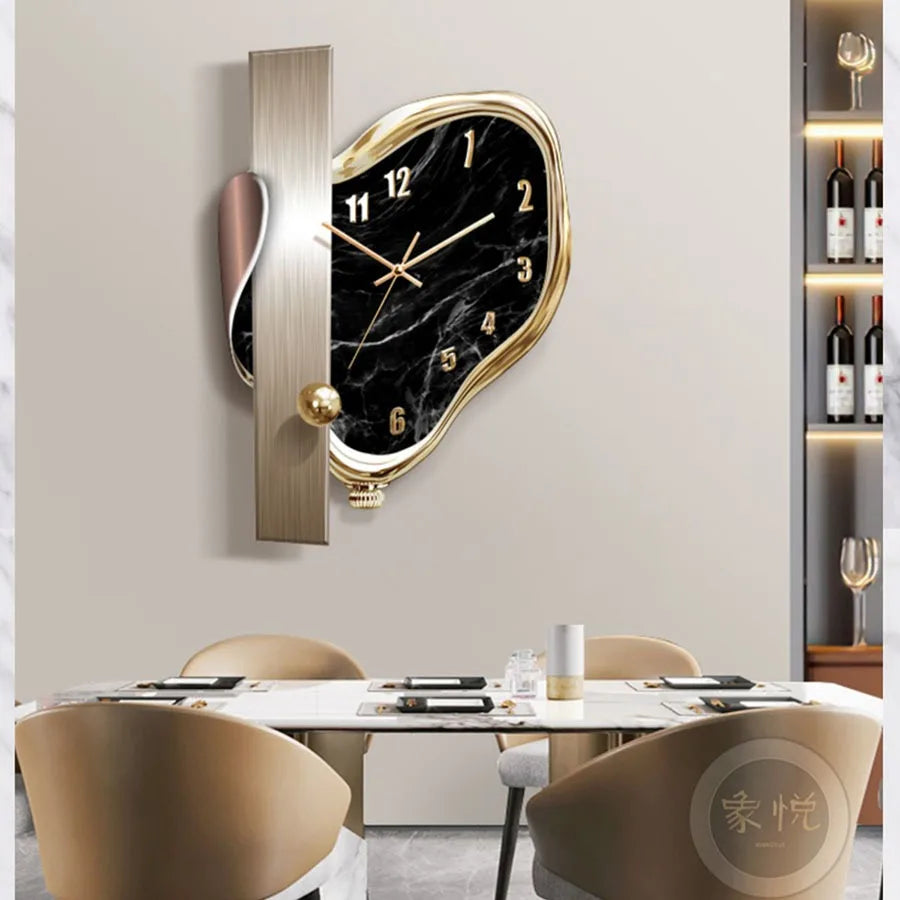 Modern Dome Swingable Wall Clock - Silent Non-Ticking Battery Operated for Living Room, Bedroom, Office Decor | Home & Office Use