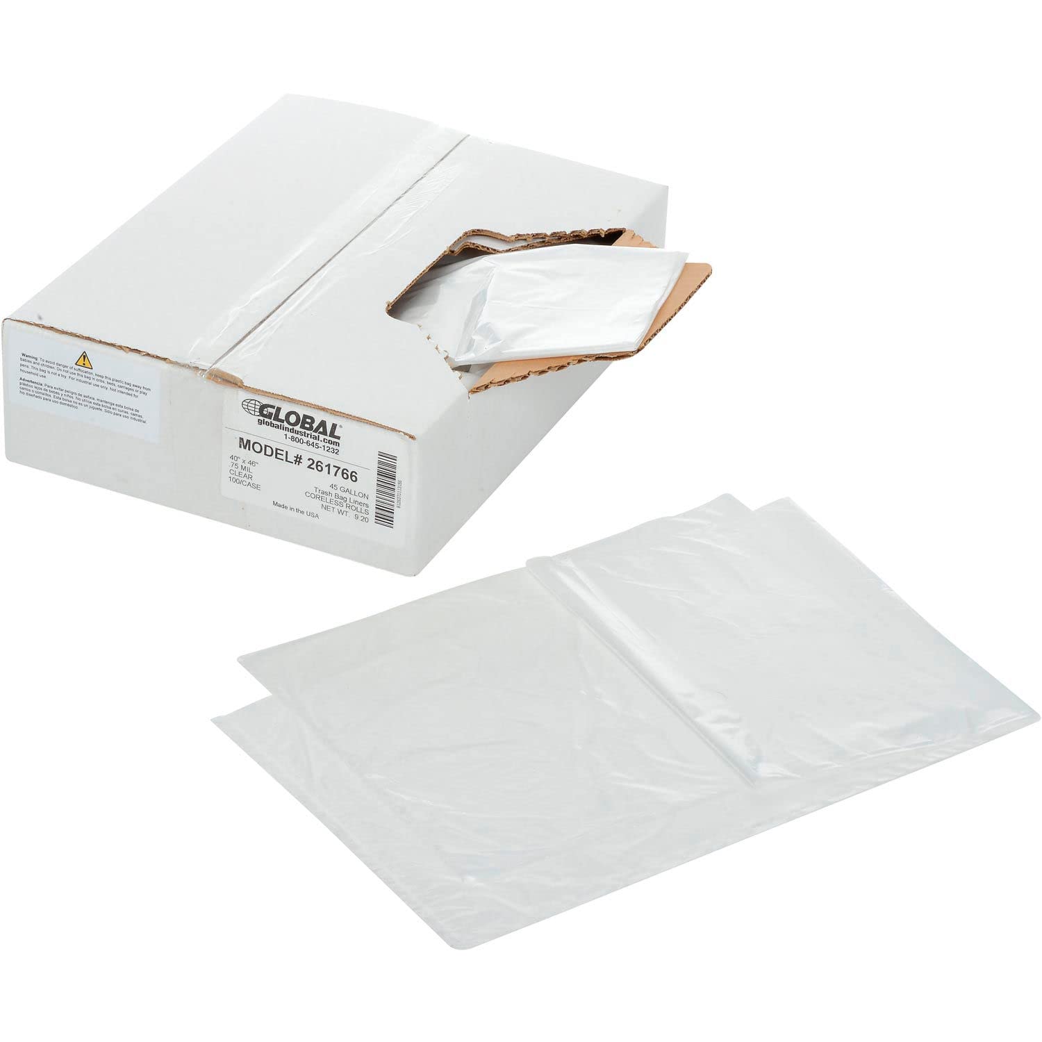 40-45 Gallon Heavy Duty Clear Trash Bags - 2.5 Mil Thick, 100 Count - Extra Strong Large Garbage Bags for Home, Office, and Commercial Use - Perfect for Kitchen, Yard Waste, and Heavy Debris Disposal