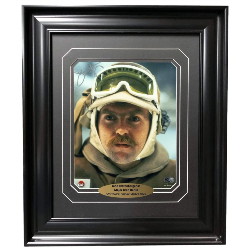 John Ratzenberger Autographed Star Wars 8x10 Photo - Framed Bren Derlin Topps COA from Empire Strikes Back - Perfect for Collectors & Movie Memorabilia Displays