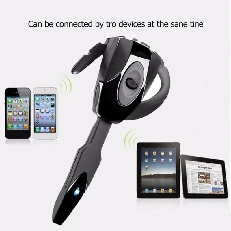 Wireless Bluetooth Headset V5.0 with Noise Cancelling Microphone - Single Ear Lightweight Headphones for Business, Office, Driving & Sports | Hands-Free Calling, Rechargeable Earpiece for Professionals & Active Lifestyles