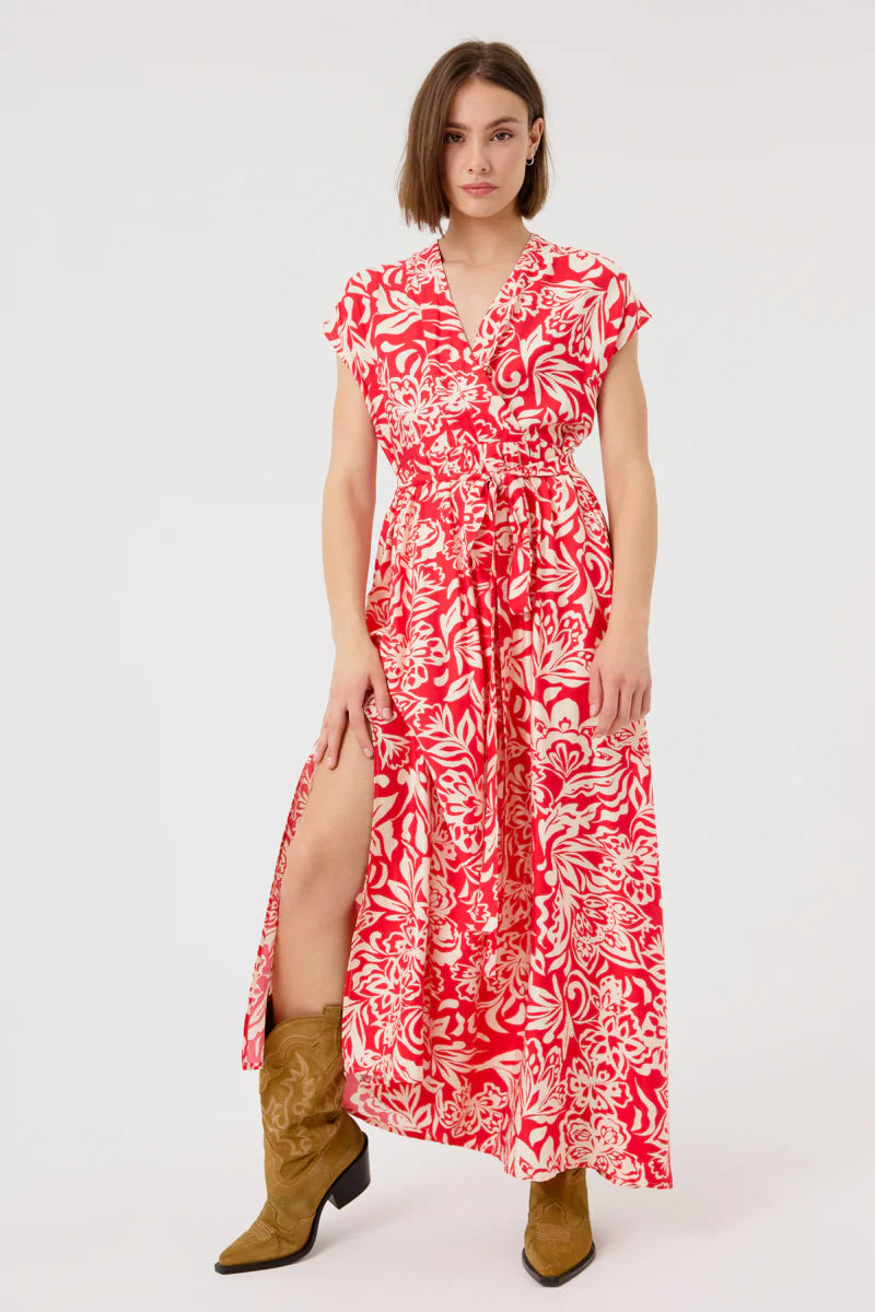 Danna Sleeveless Red Dress for Women - Summer Casual Flowy Midi Dress - Perfect for Beach, Vacation, and Outdoor Parties
