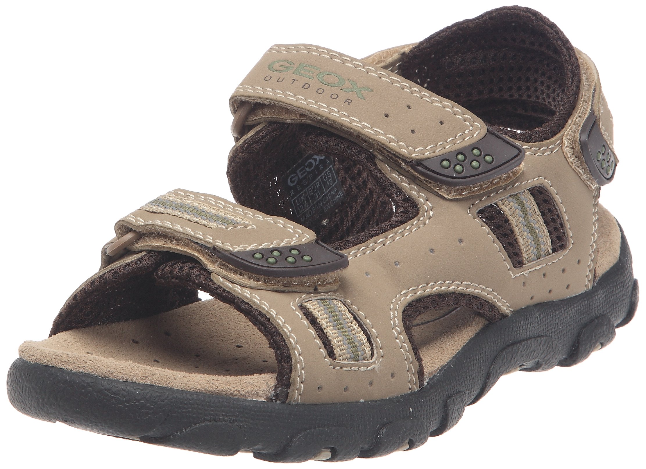 Geox Kid's Strada 8 Sandal - Breathable Comfort Shoes for Toddler, Little Kid & Big Kid | Beige/Brown | Size 31 EU (13 M US Little Kid) | Perfect for Summer, Beach & Outdoor Play
