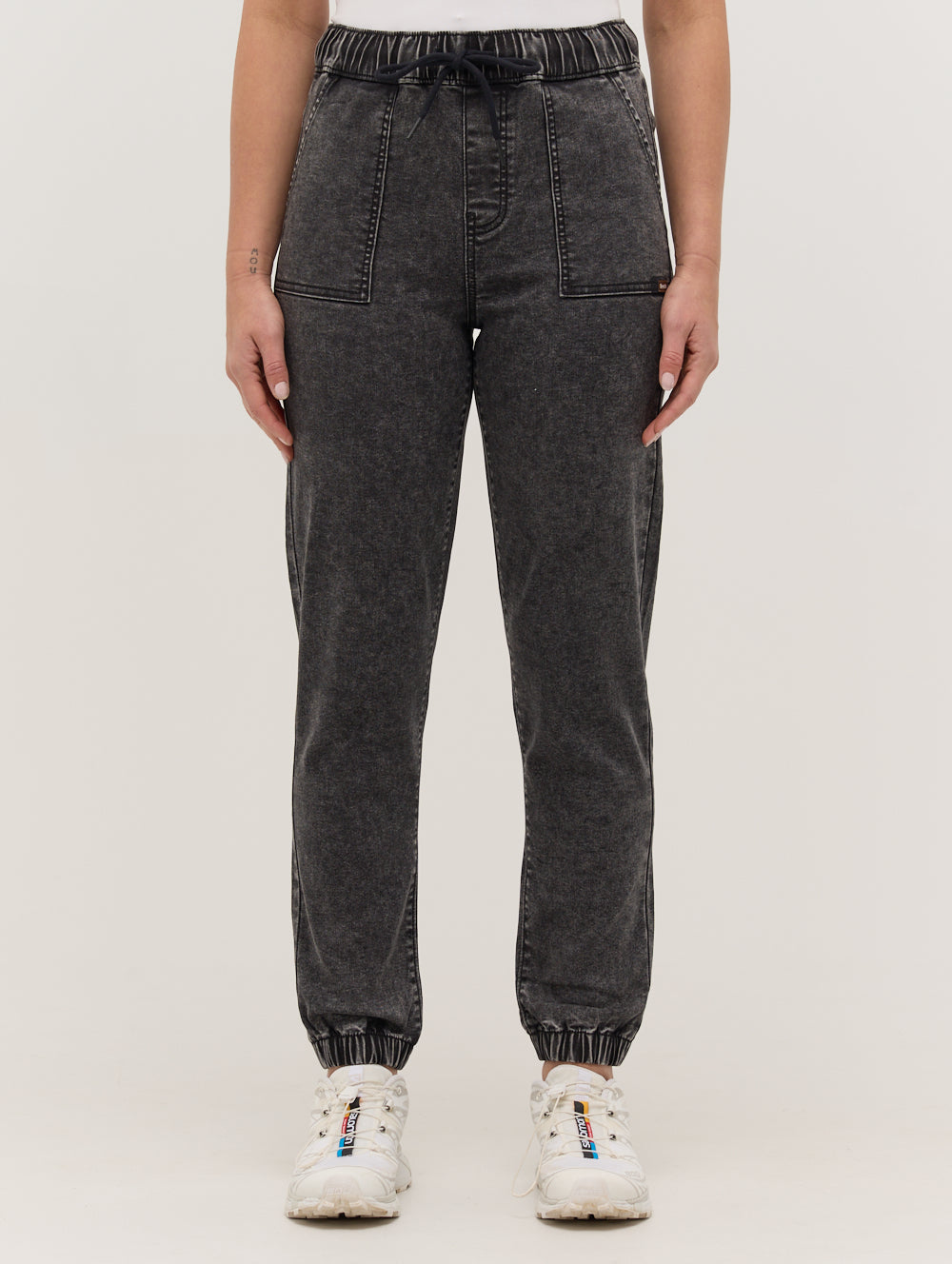 Eco-Friendly Denim Joggers for Women - Sustainable Stretch Comfort Pants - Perfect for Casual Wear, Yoga & Lounge