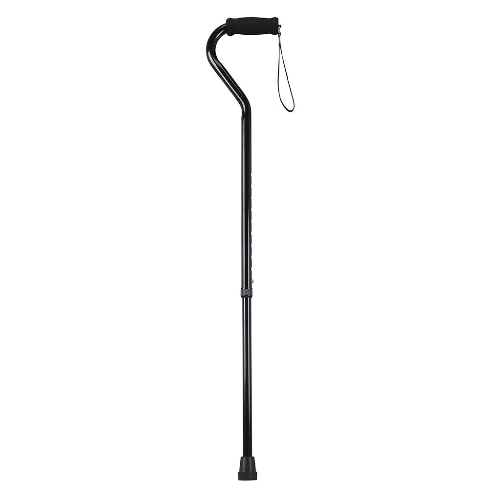 Premium Foam Grip Offset Handle Walking Cane - Black | Ergonomic Support for Seniors & Mobility Assistance | Ideal for Daily Use, Hiking & Recovery