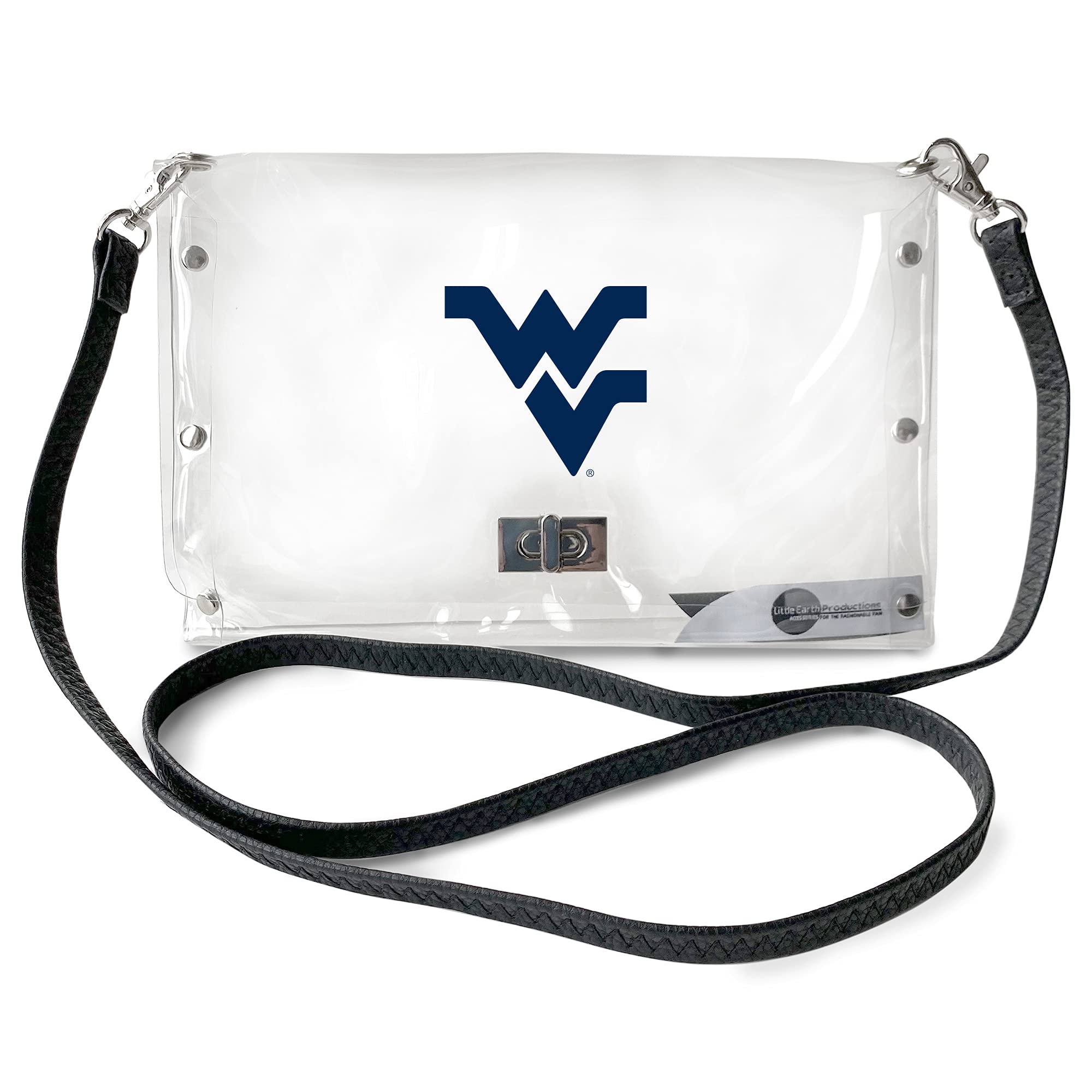 Littlearth NCAA Clear Envelope Purse with Black Fashion Strap - Stylish Transparent Crossbody Bag for College Football Games, Concerts & Events