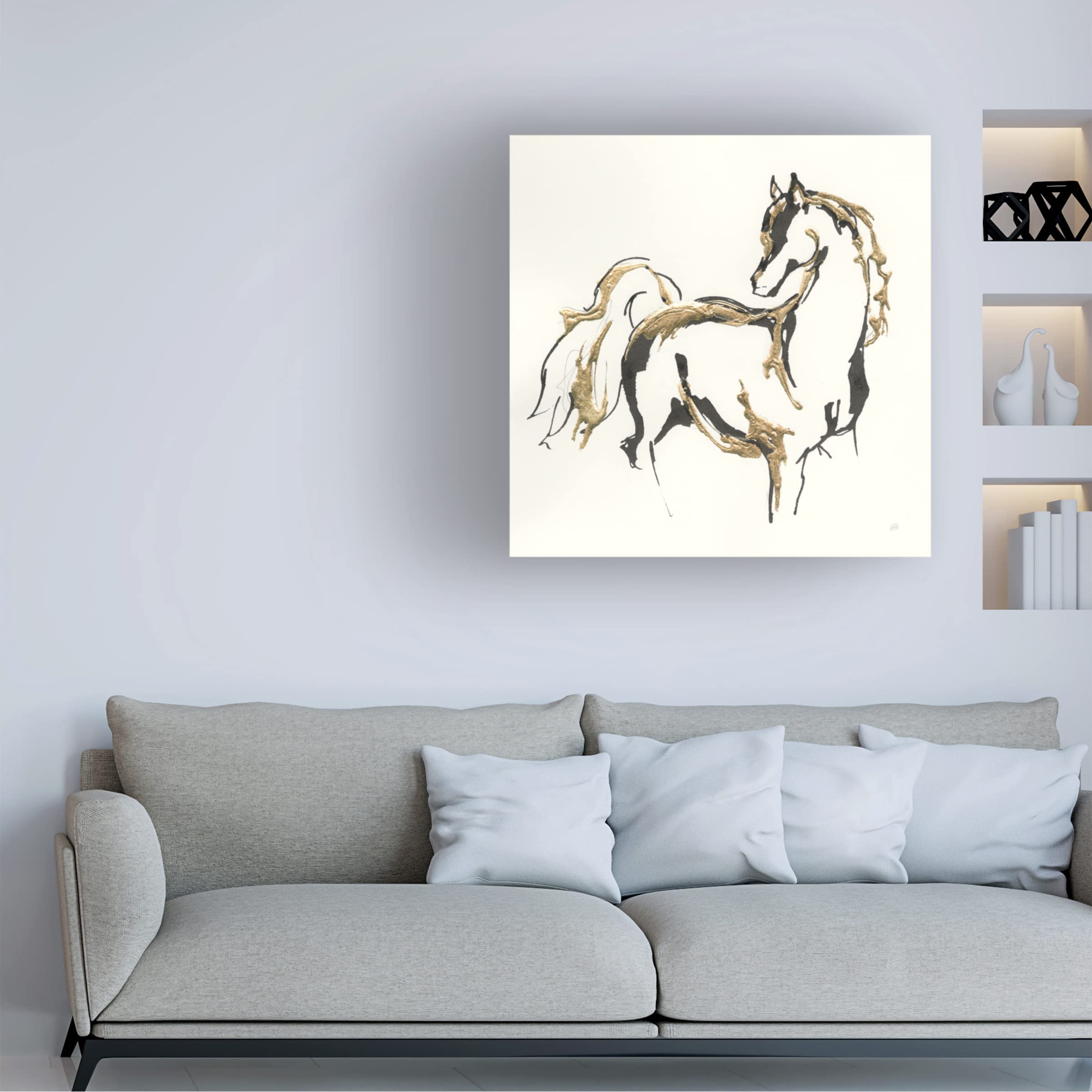 Chris Paschke 'Golden Horse VIII' Canvas Wall Art - Premium Trademark Fine Art Print for Home & Office Decor | Perfect for Living Room, Bedroom, or Office Wall Decor