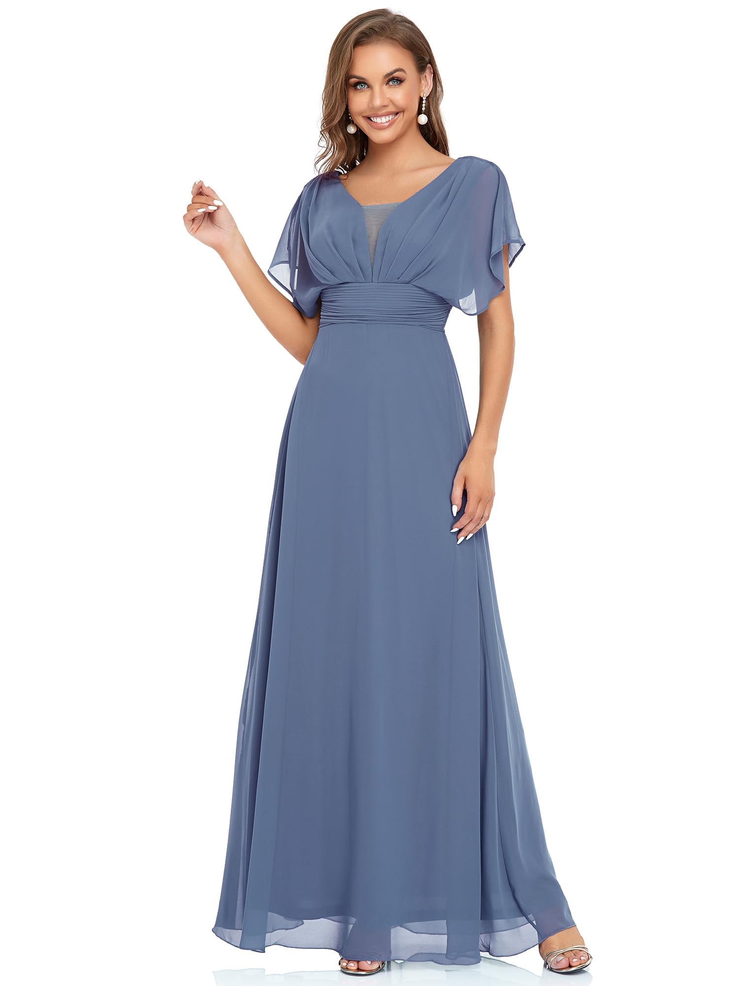 Ever-Pretty Women's Elegant V-Neck Formal Evening Gown 7851 - Perfect for Prom, Homecoming, Wedding Guest & Black Tie Events