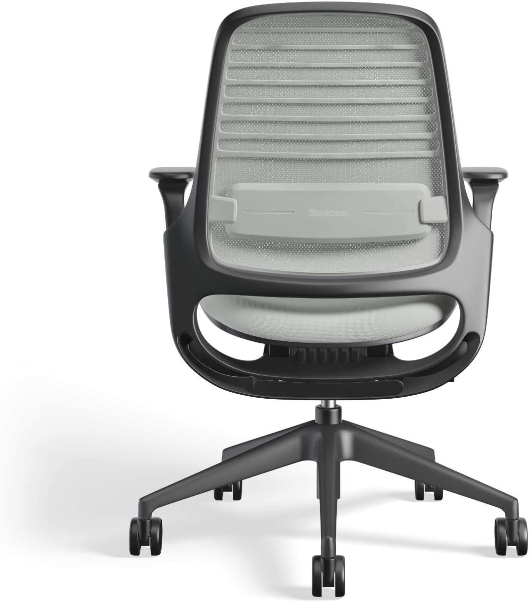 Steelcase Series 1 Ergonomic Office Chair with Adjustable Lumbar Support - Nickel Finish & Hard Floor Casters for Home Office, Gaming, and Workspace Comfort