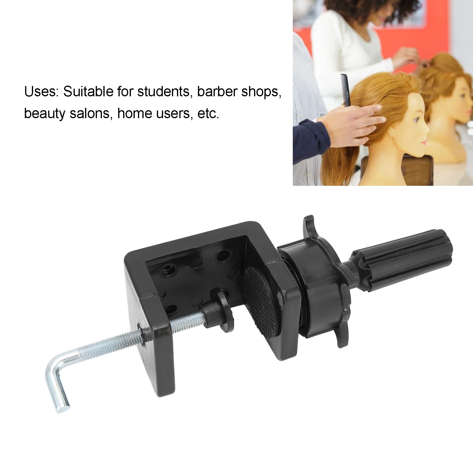 Adjustable Wig Mannequin Head Stand with Training Clamp - Lightweight & Sturdy for Barber Shops, Beauty Salons, Cosmetology Training & Home Hairstyling Practice