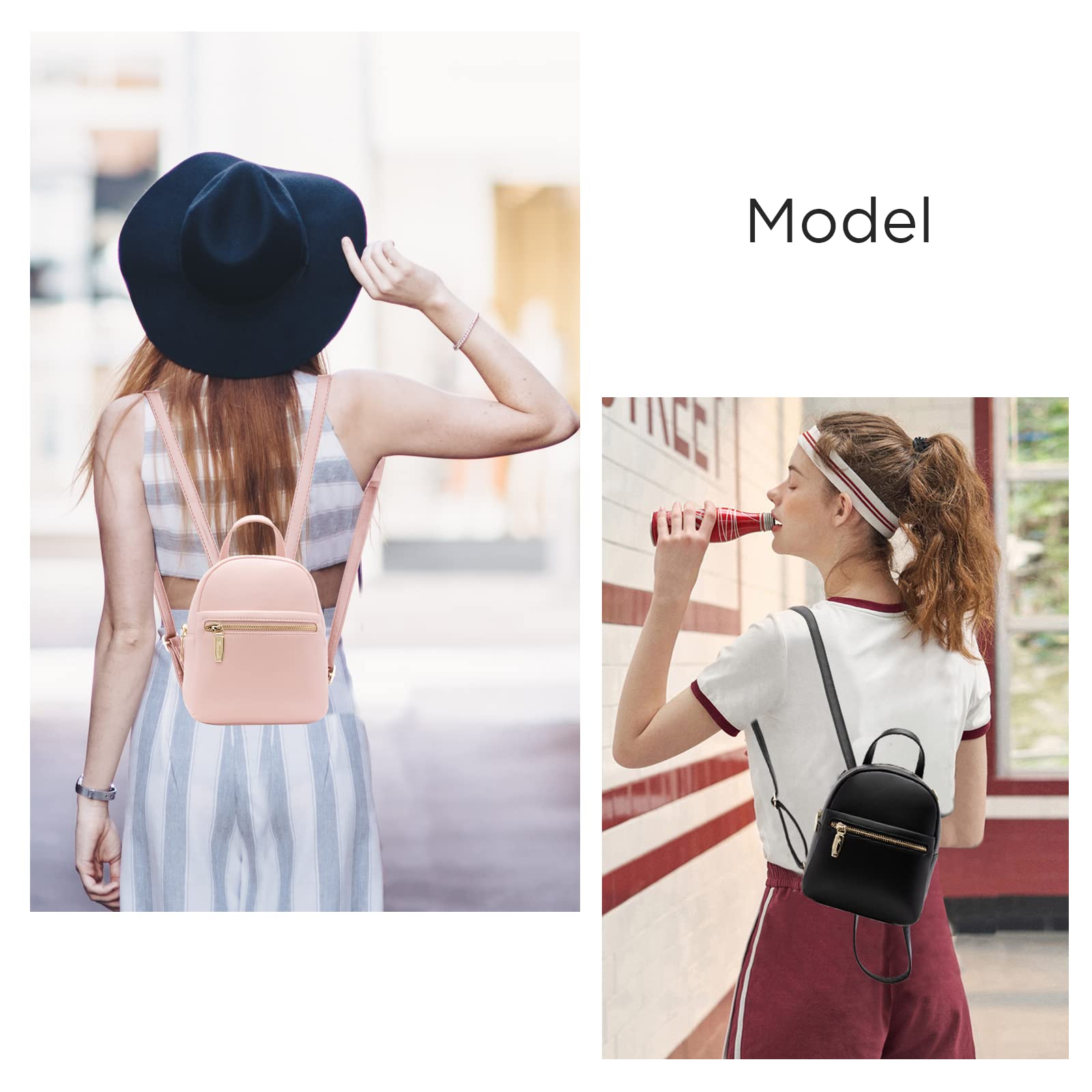 Cute Mini Leather Backpack Purse for Women & Teen Girls - Small Shoulder Bag Handbag for School, Travel & Daily Use