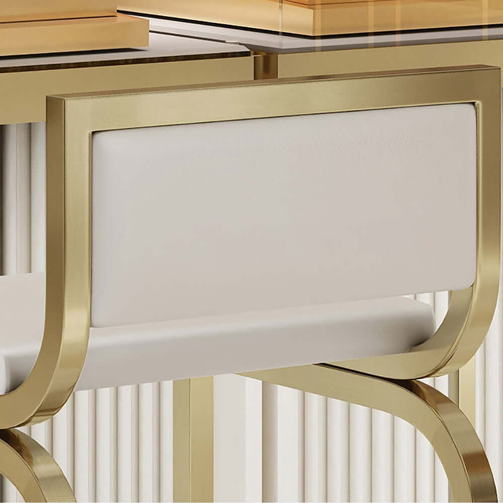 Modern White PU Leather Counter Height Bar Stools Set of 2 with Back Support - Perfect for Kitchen Islands, Breakfast Bars & Home Decor