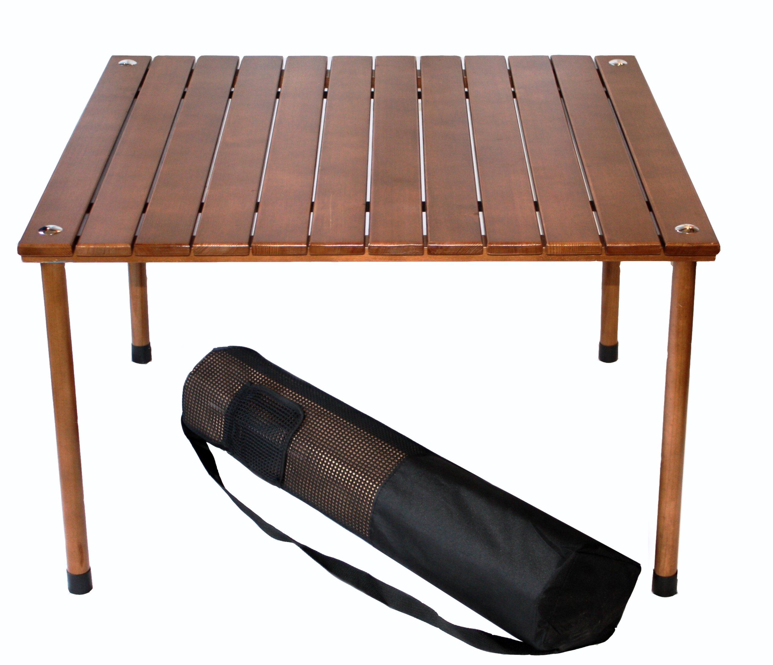 W2716 Original Low Wood Portable Table with Carrying Bag, Brown - Perfect for Picnics, Camping, and Outdoor Gatherings