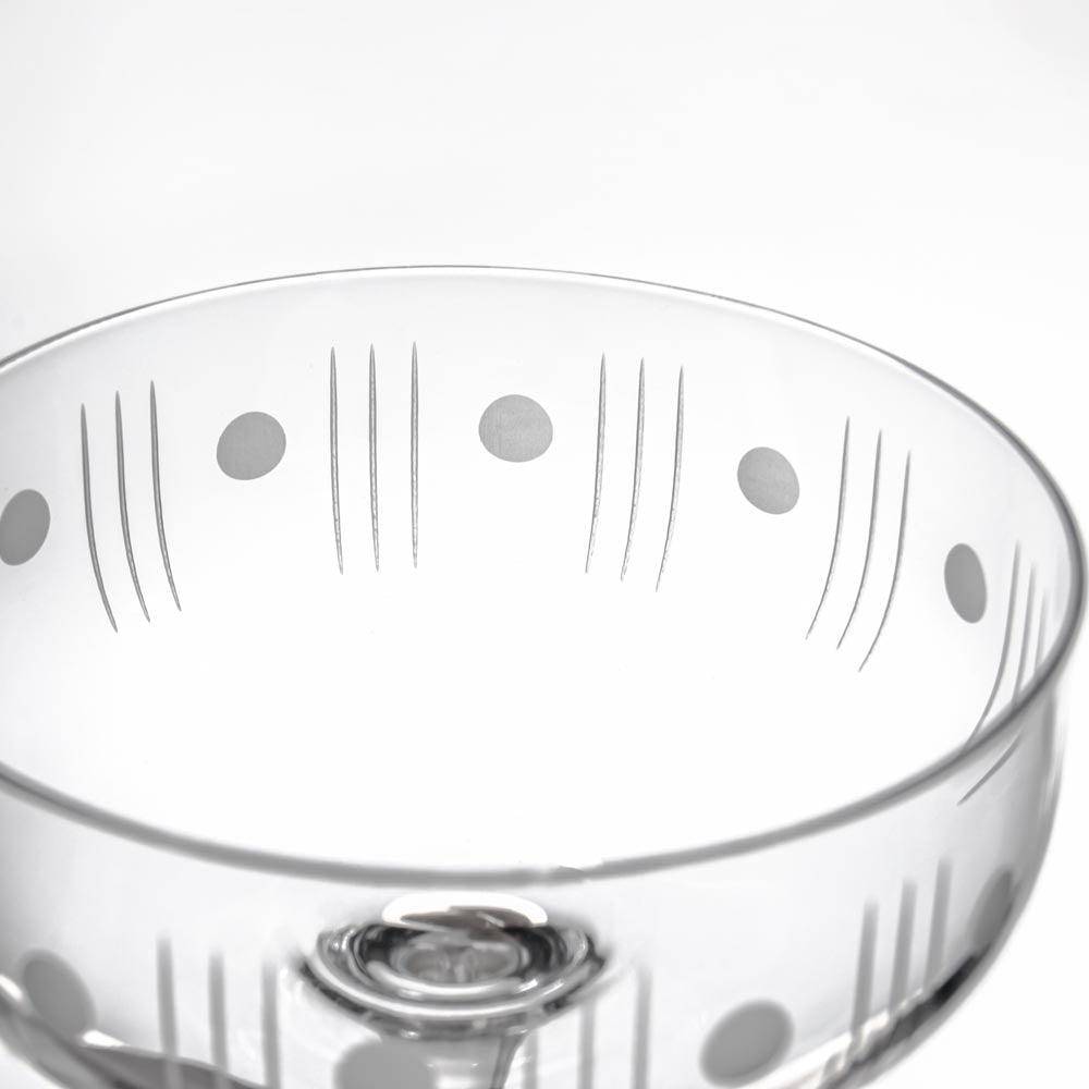 Vintage Mid Century Modern 10.25oz Coupe Cocktail Glasses - Set of 2 Elegant Stemware for Martini, Champagne & Dessert - Perfect for Home Bar, Dinner Parties & Romantic Date Nights