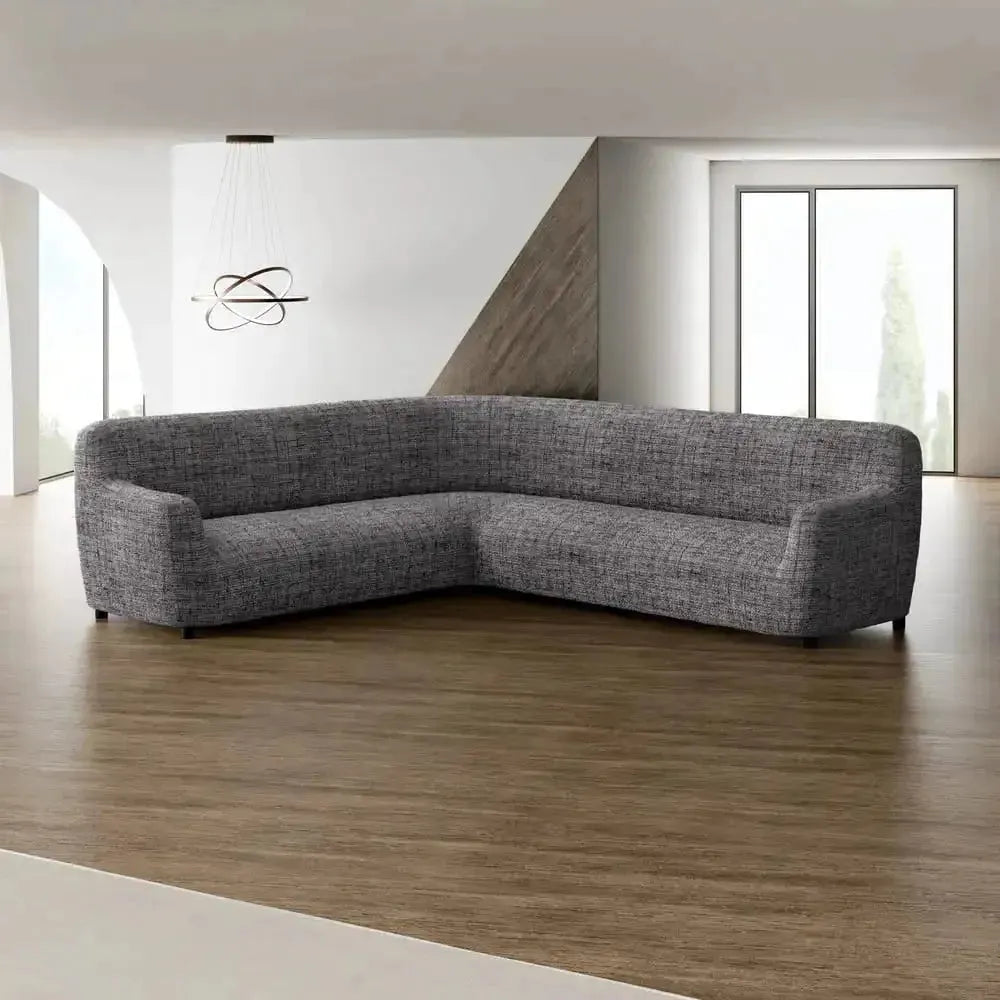 Corner Sofa Slipcover - Microfiber Printed Stretchable Furniture Protector for Living Room, Bedroom | Easy Fit, Washable Sofa Cover for Sectional Couches