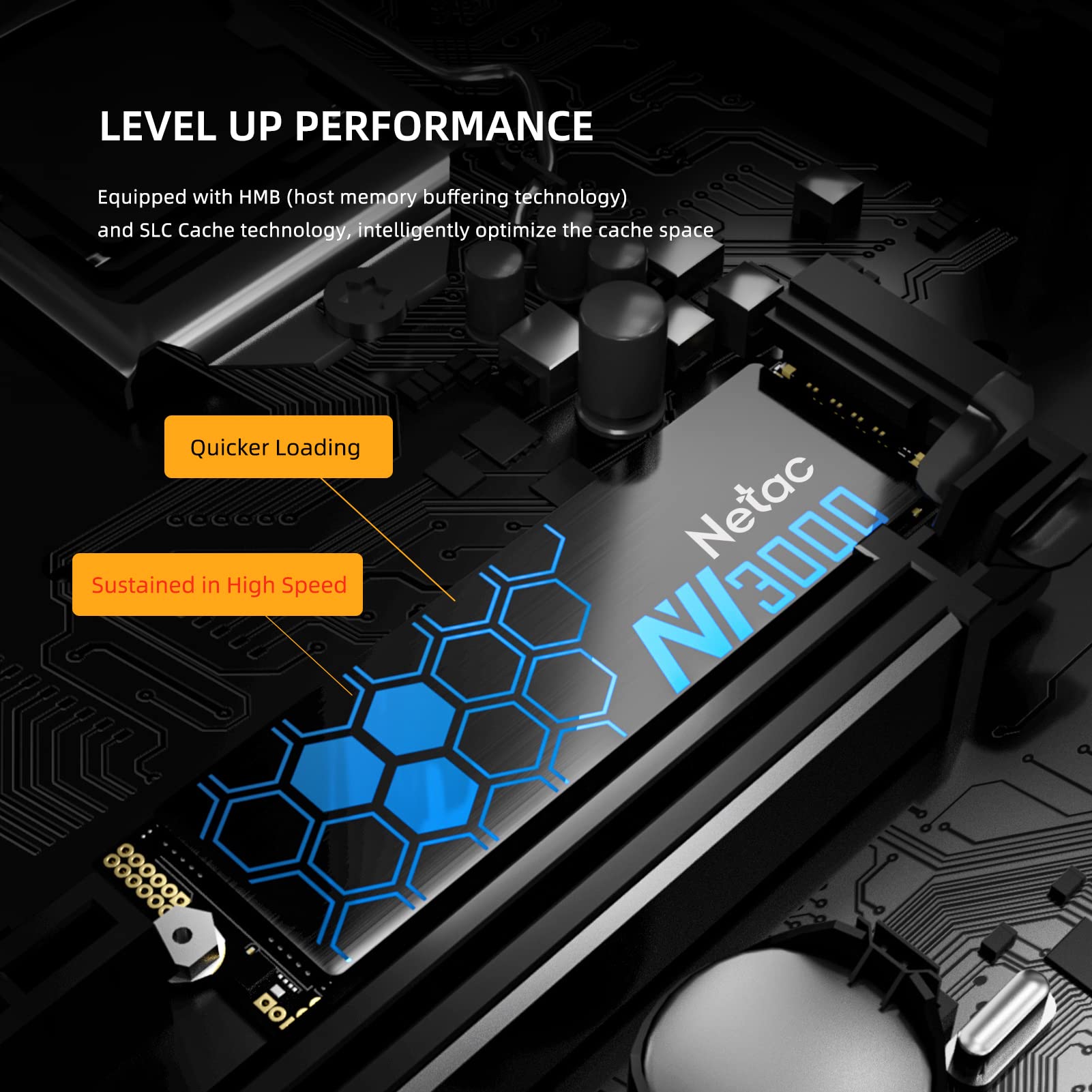 Netac NV3000 1TB NVMe M.2 SSD - PCIe 3.0 x4 Internal Solid State Drive with SLC Cache & 3D NAND TLC, 3100MB/s Read Speed - Compatible with Laptops, Desktops, Gaming PCs - Perfect for Fast Boot, Gaming, Video Editing & Data Storage