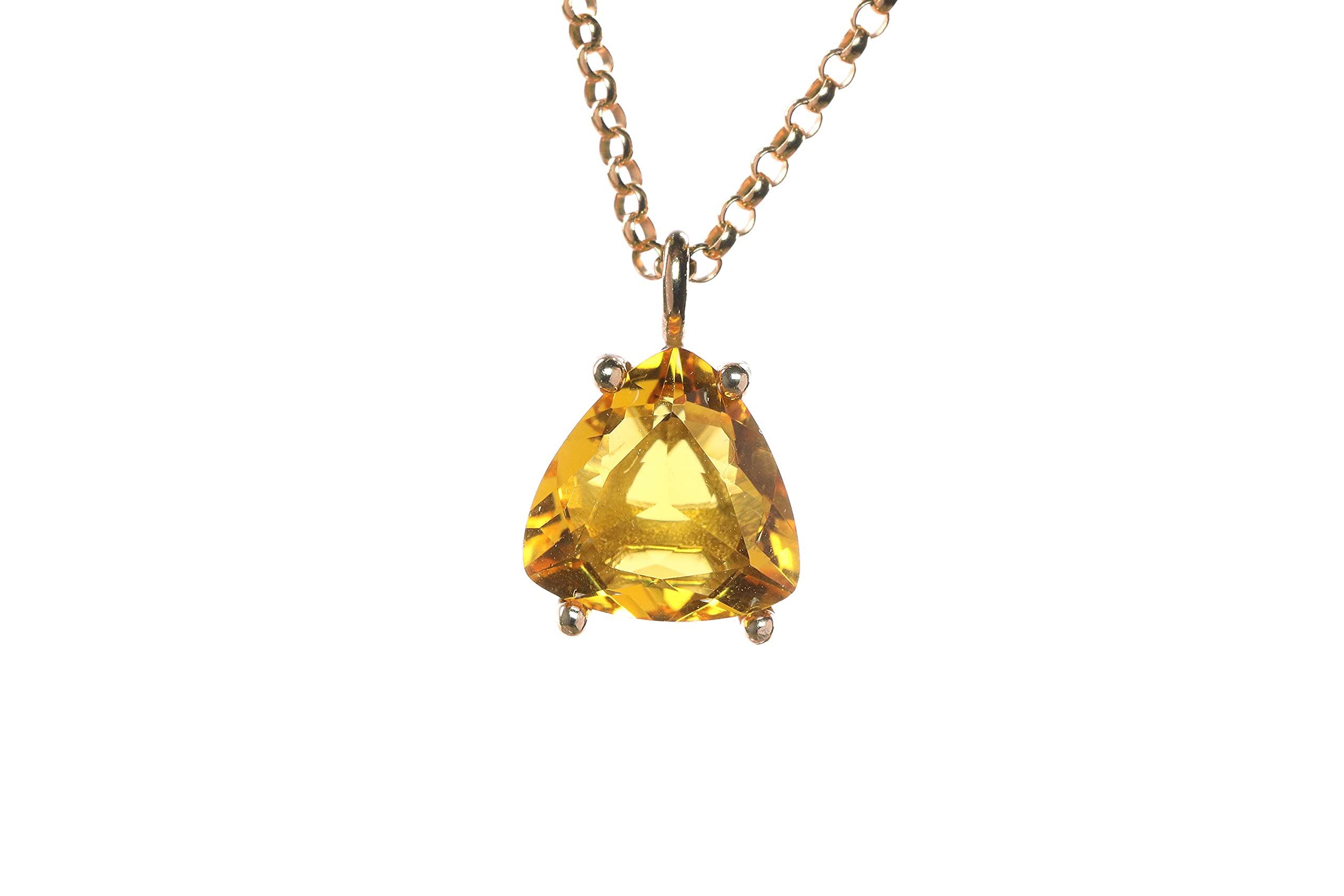 Anemone Trilliant Citrine Necklace - Elegant Crystal Pendant Jewelry for Women | Adjustable Chain Length | Perfect Gift for Birthday, Anniversary & Valentine's Day | Comes with Luxury Gift Box | Ideal for Office Wear, Date Night & Special Occasions