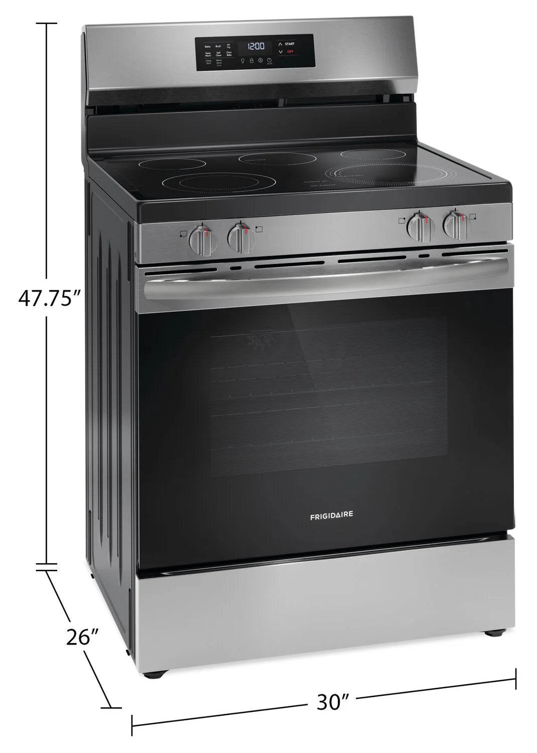 Frigidaire FCRE308CAS 30 Inch Stainless Steel Electric Range with Air Fryer - Perfect for Baking, Roasting & Air Frying in Modern Kitchens