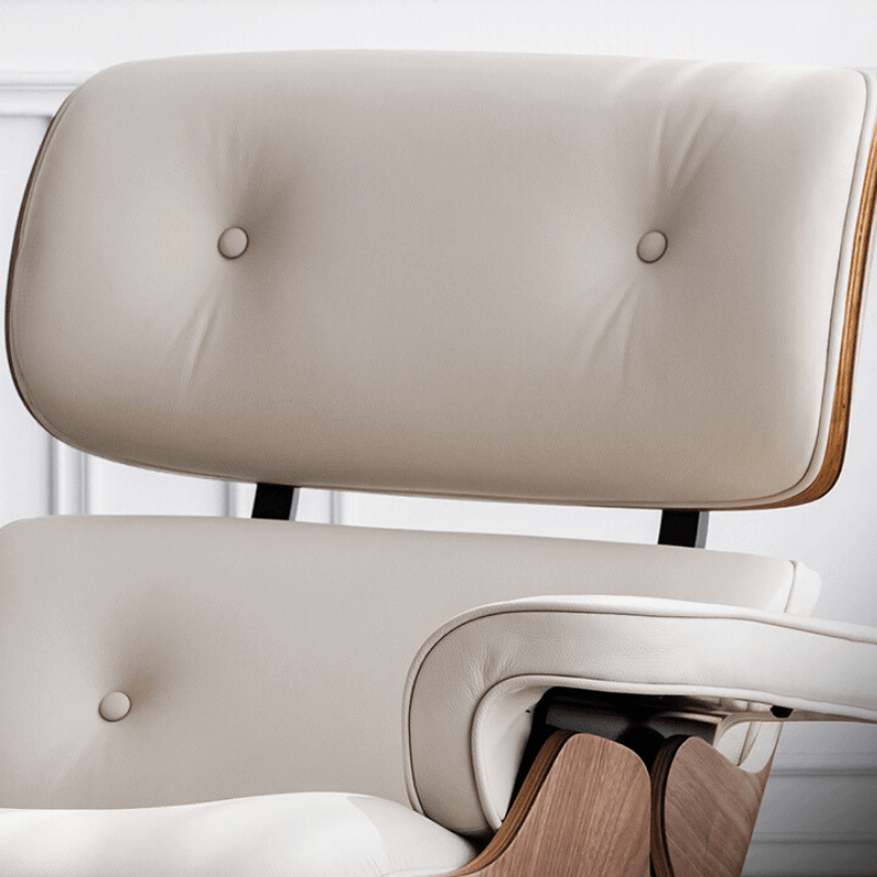 Premium Black/White Reclining Leather Office Chair - Adjustable Ergonomic Swivel Chair with Lumbar Support for Home Office, Gaming & Relaxation