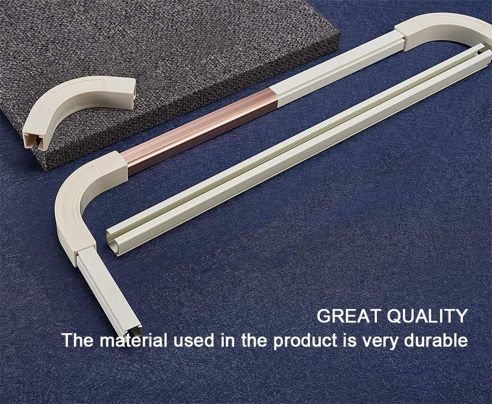 Ceiling Mount Curtain Track System - 12 to 18 ft Room Divider with Hooks, Corner Connectors & Brackets (Set of 2, White) - Perfect for Home Office, Studio Apartments and Room Partitioning