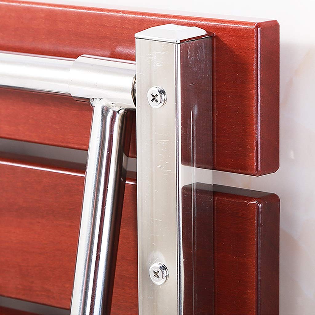 Foldable Wall-Mounted Shower Seat - Solid Wood Bath Chair with Stainless Steel Bracket | ADA Compliant Shower Stool for Elderly & Disabled | Non-Slip Bathroom Safety Seat for Seniors, Shower Bench for Small Spaces