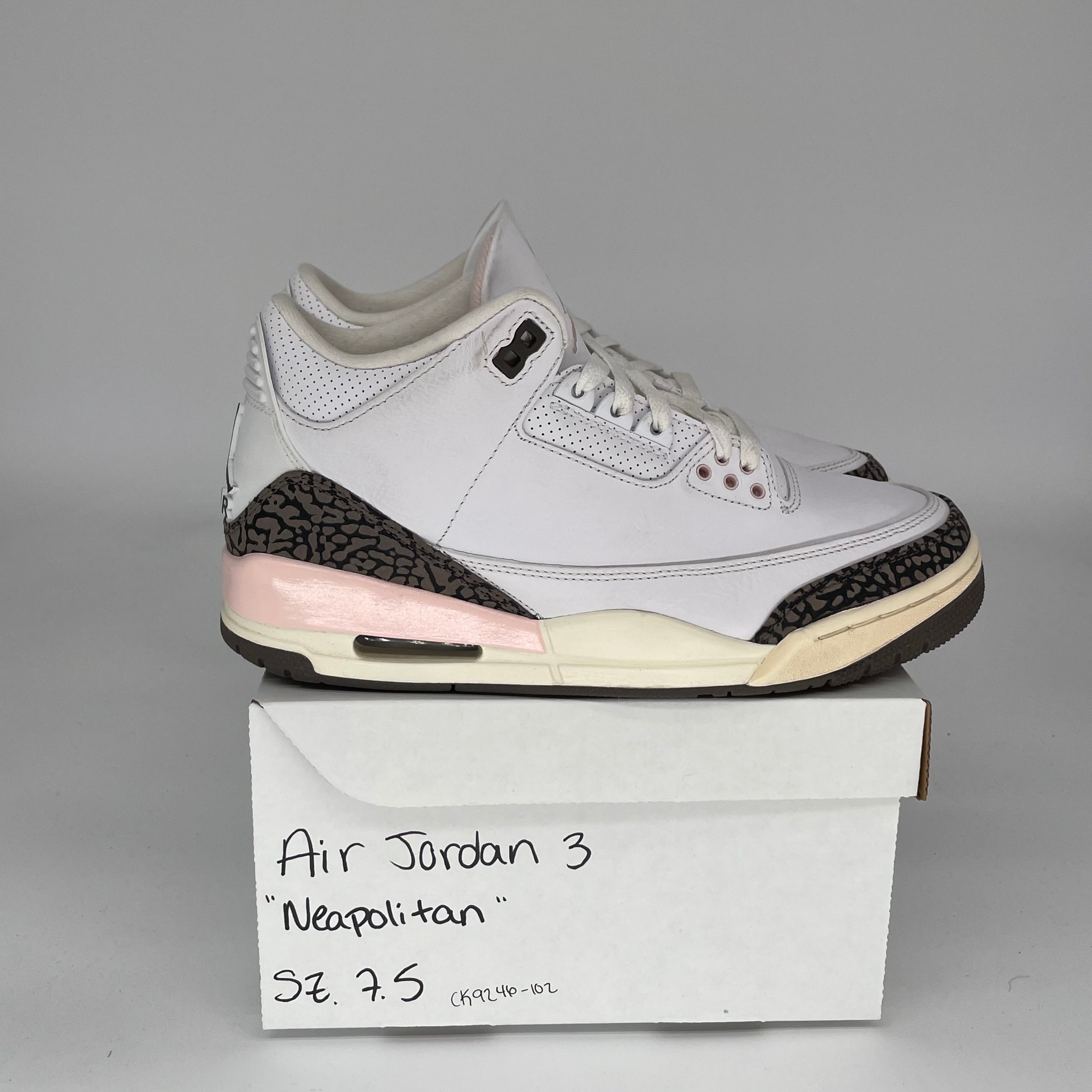 AIR JORDAN 3 NEAPOLITAN Womens Sneakers - Size 7.5/9W (CK9246-102) - Retro Basketball Shoes for Women, Streetwear Fashion & Casual Wear