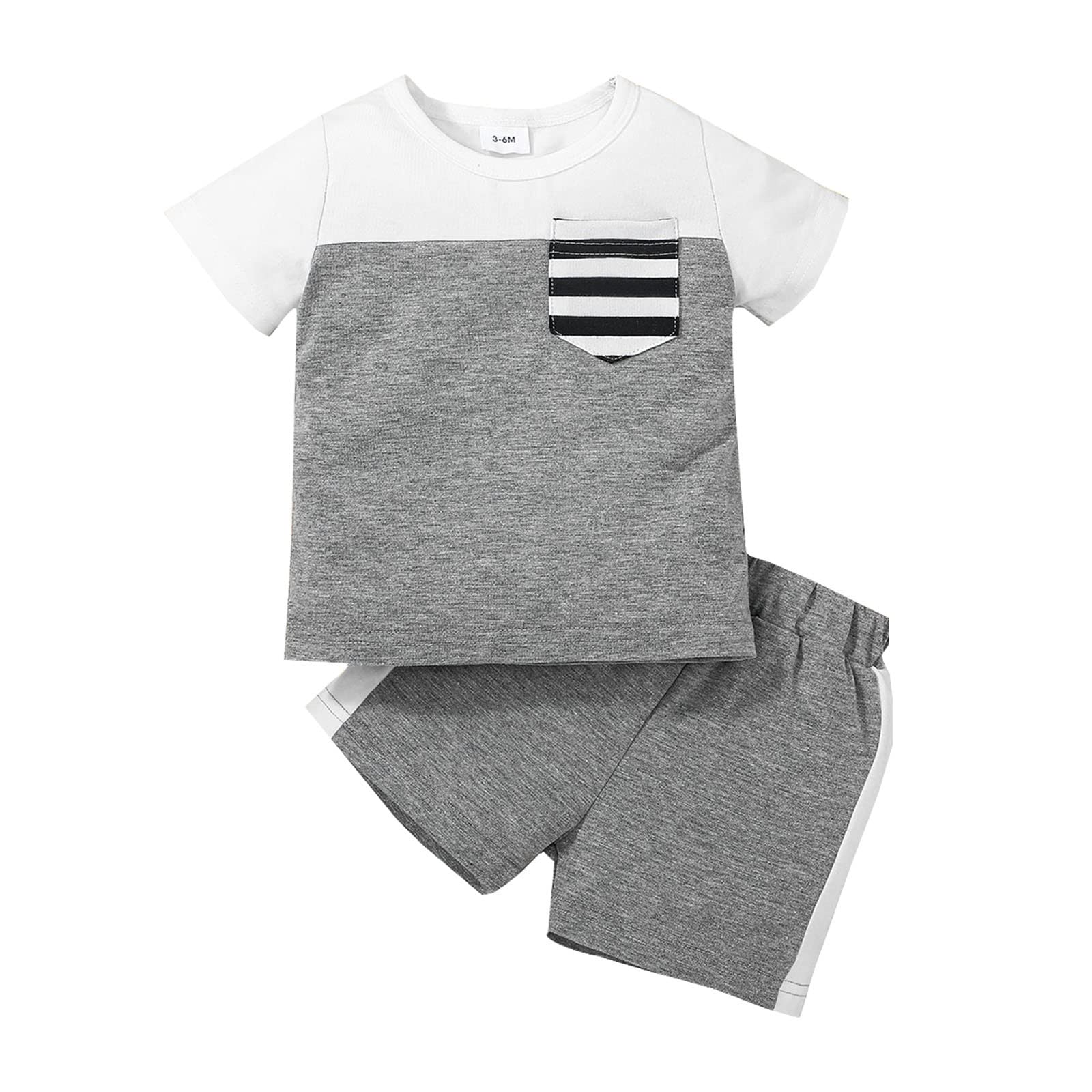 3M-24M Baby Summer Clothes Set - Striped T-Shirt & Shorts/Pants 2-Piece Outfit for Boys & Girls | Perfect for Playtime, Daycare & Outdoor Activities