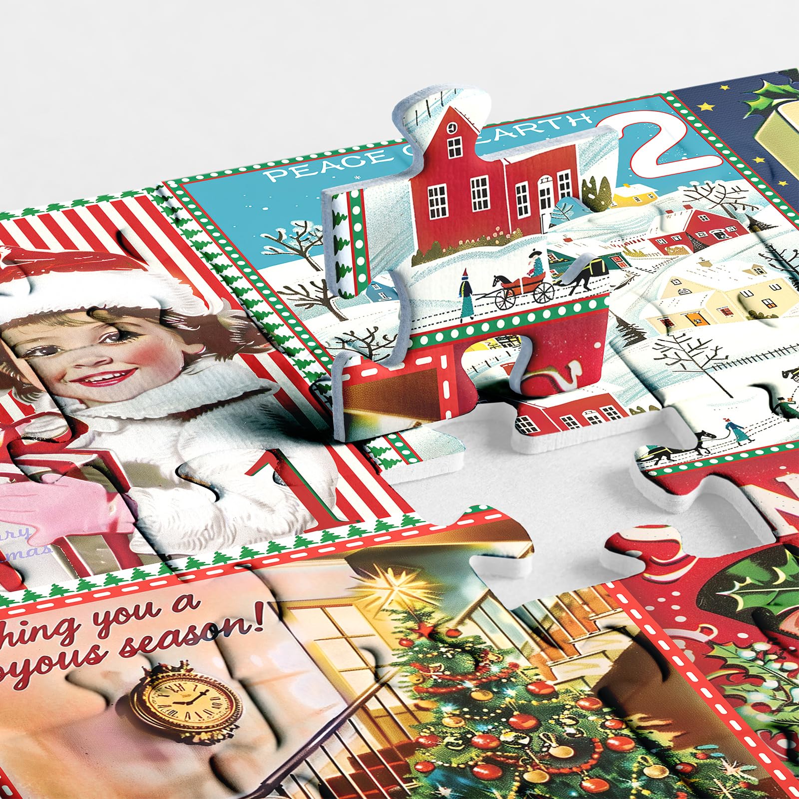 1000-Piece Christmas Advent Calendar Jigsaw Puzzle for Adults - 2024 Holiday Countdown Puzzle with Santa, Festive Winter Activity for Family & Friends