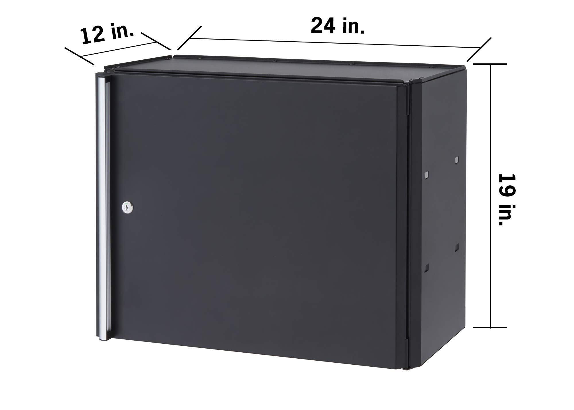 TRINITY 24 Inch Heavy Duty Steel Wall Mount Garage Storage Cabinet - 22 Gauge Metal Wall-Mounted Organizer with Adjustable Shelf & Reversible Door for Tools, Cleaning Supplies, Sports Equipment - Perfect for Garage, Workshop, Basement and Utility Room Organization (Black)