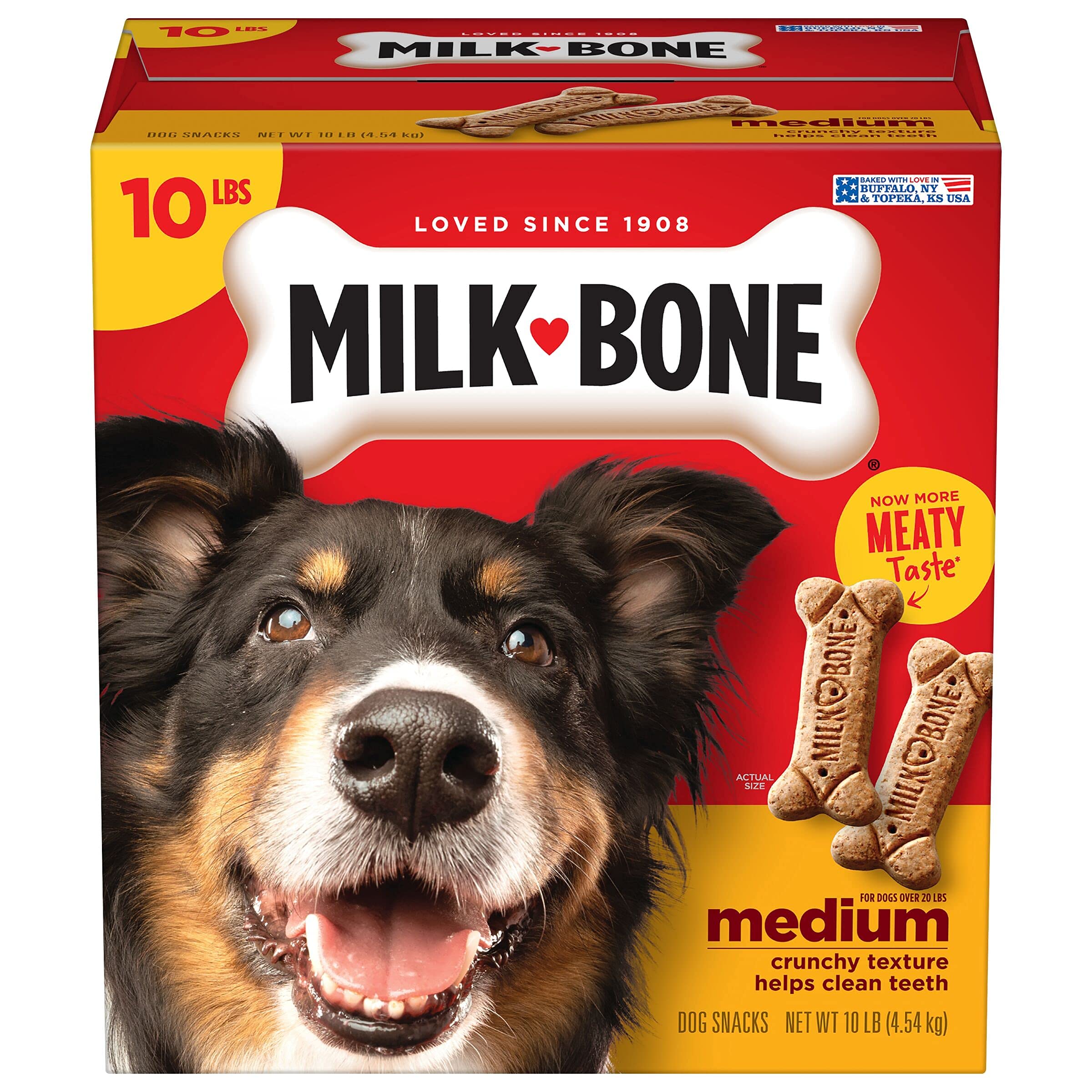 Premium Dental Care Dog Treats - Meaty Flavor for Fresh Breath & Oral Health | Vitamin & Mineral Enriched Training Snacks for Dogs | 10 lb Bulk Pack (Pack of 1) - Perfect for Daily Teeth Cleaning, Reward Training & Bad Breath Control