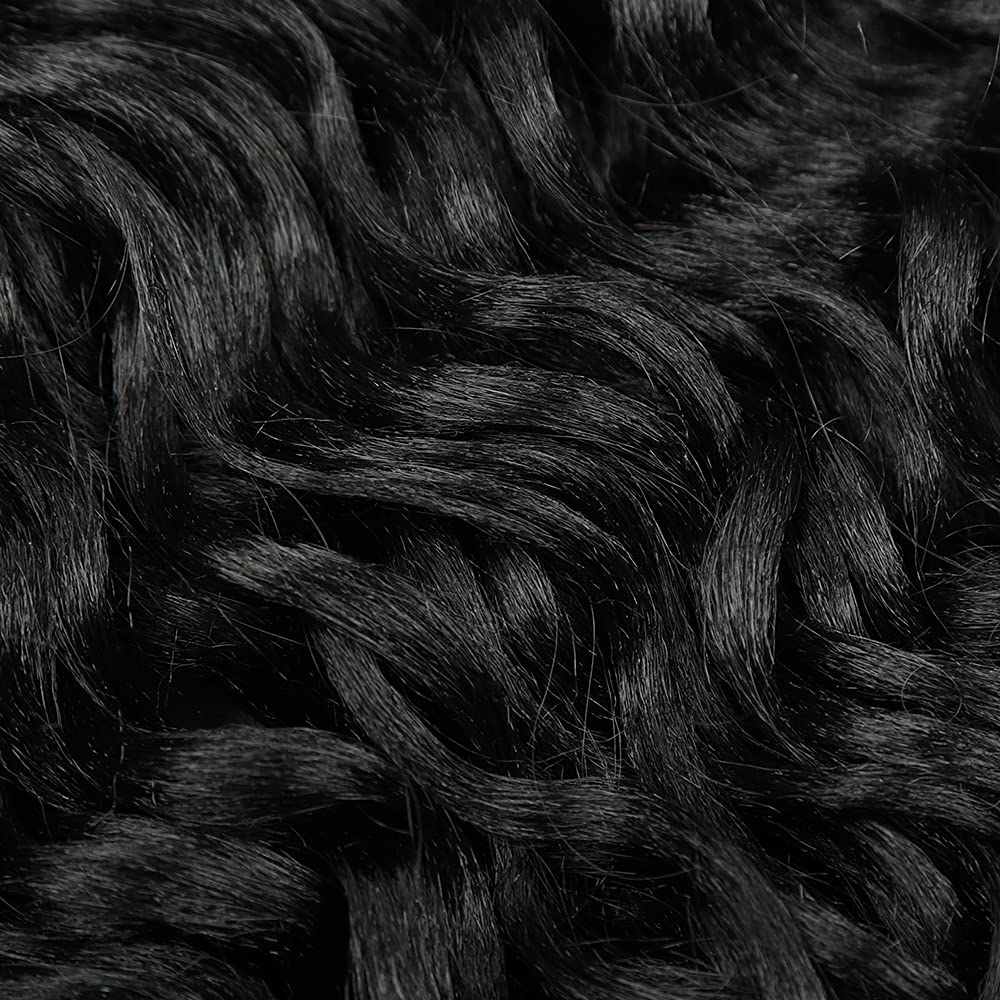 18 Inch Ocean Wave Crochet Hair - Hawaii Curl Goddess Locs Boho Braid Hair Extensions for Black Women (1B, 18 Inch) | Perfect for Protective Styles, Summer Vacations & Boho Chic Looks