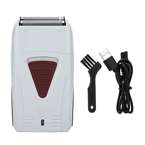Professional USB Rechargeable Beard Trimmer Kit for Men - Electric Shaver & Grooming Tool with Precision Blades (White) - Perfect for Home, Travel & Daily Facial Hair Care