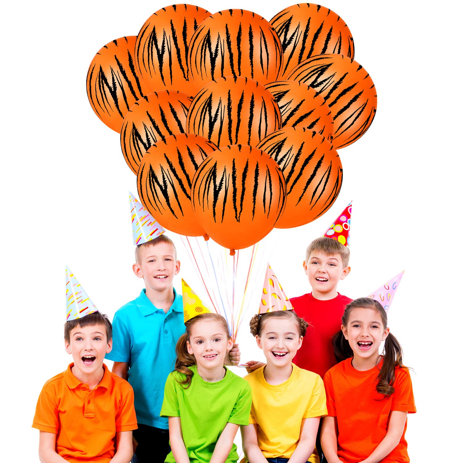 40-Piece Tiger Print Balloons - Jungle Animal Striped Balloons for Safari, Zoo & Jungle Birthday Party Decorations - Perfect for Animal Theme Parties, Baby Showers & Wild One Celebrations