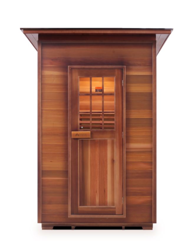 Enlighten Sauna MoonLight 2-Person Infrared Sauna for Indoor & Outdoor Use - Traditional Dry Heat Therapy for Relaxation & Detox - Perfect for Home Spa, Backyard, or Gym Wellness Retreat