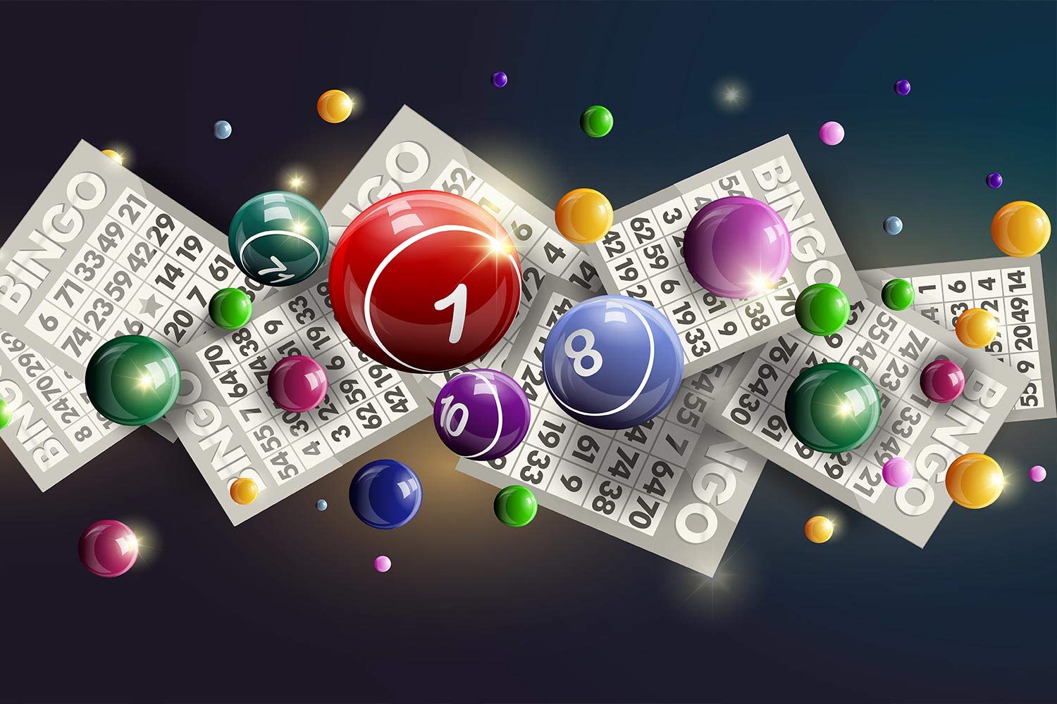 9x6ft Lottery Photo Backdrop - Bingo Winning Ball Props for Events