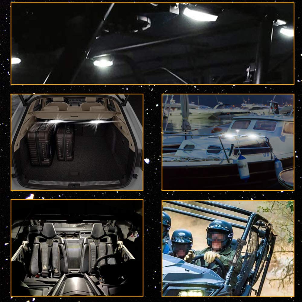 Universal Roll Bar Mount LED Light - Interior & Utility Courtesy Work Light for UTV, ATV, Truck, Car - Wraparound Roll Bar Dome Light for Off-Road Vehicles - Perfect for Night Driving, Camping & Emergency Lighting