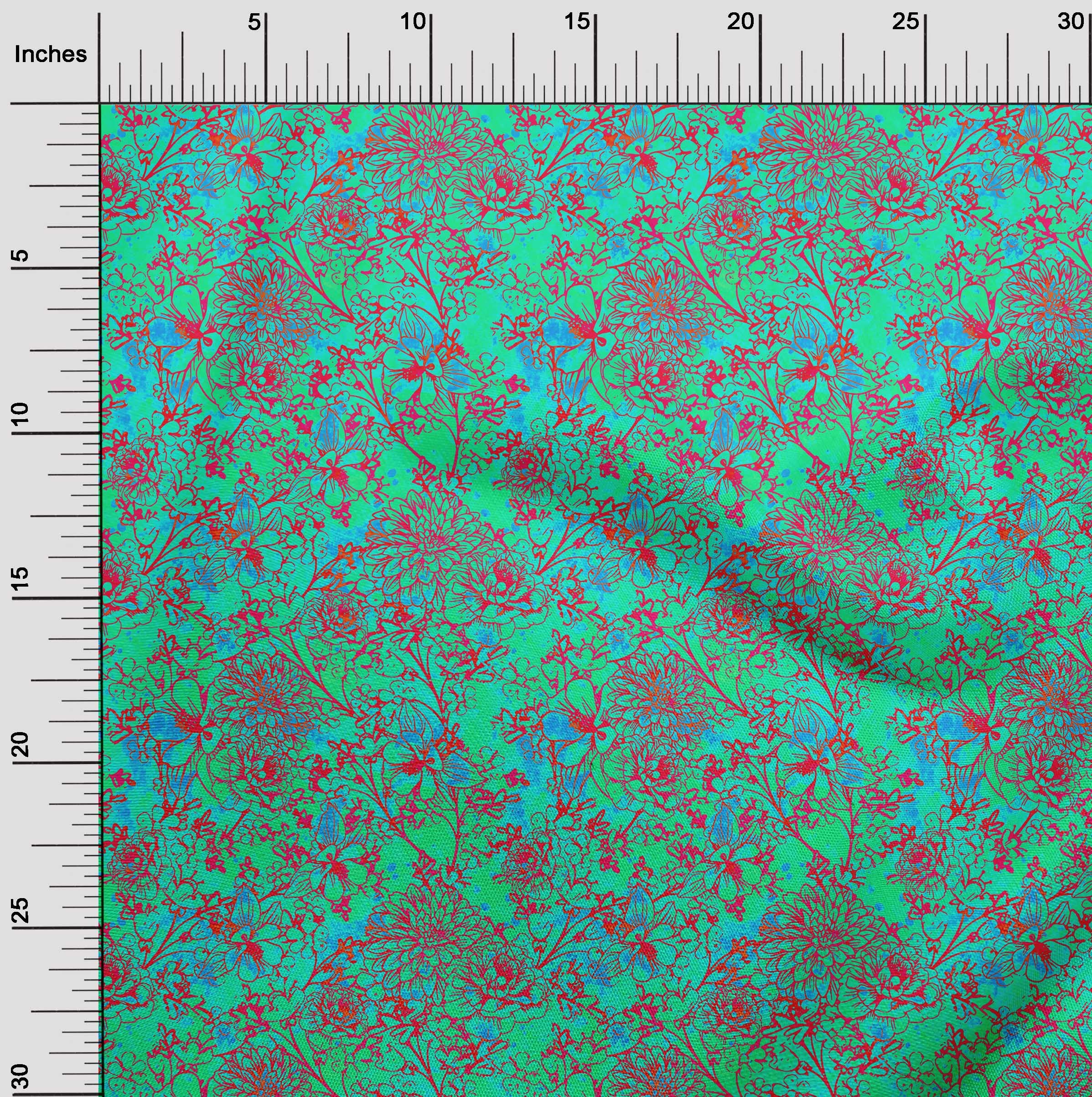 Premium 100% Cotton Silk Blend Batik Fabric - Sea Green Printed DIY Sewing Material by The Yard (42