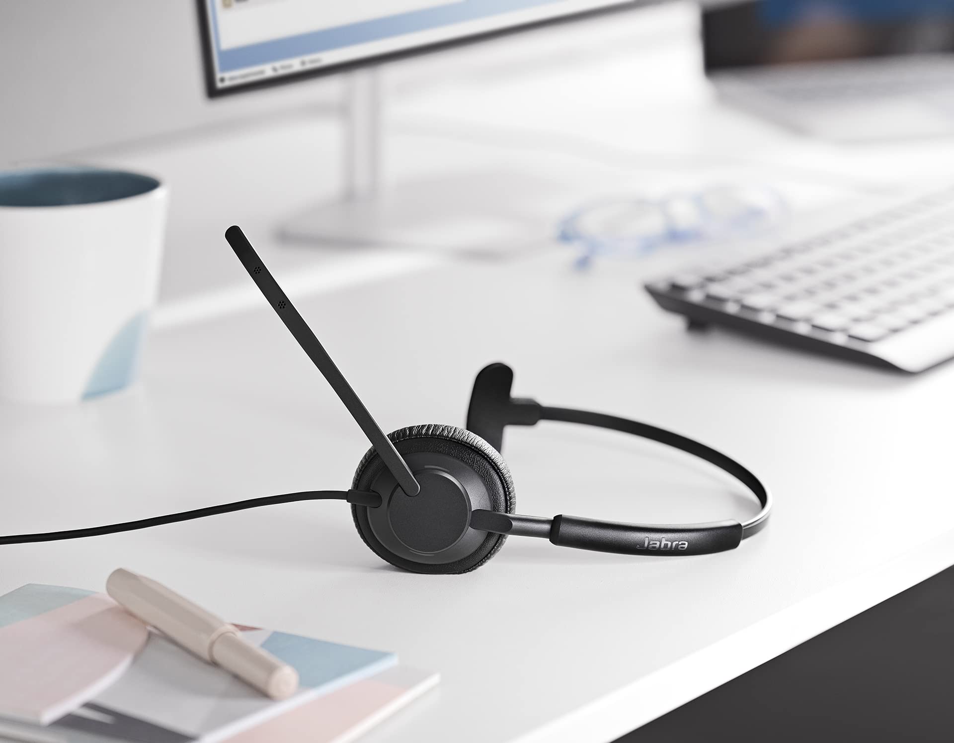 Jabra Engage 50 II Wired Mono Headset with Noise-Cancelling 3-Mic Technology - Ultra-Lightweight USB-A Headset for Call Centers & Remote Work - MS Teams Certified, Compatible with Zoom, Skype & All Platforms (Black) - Perfect for Office Professionals & Customer Support Agents