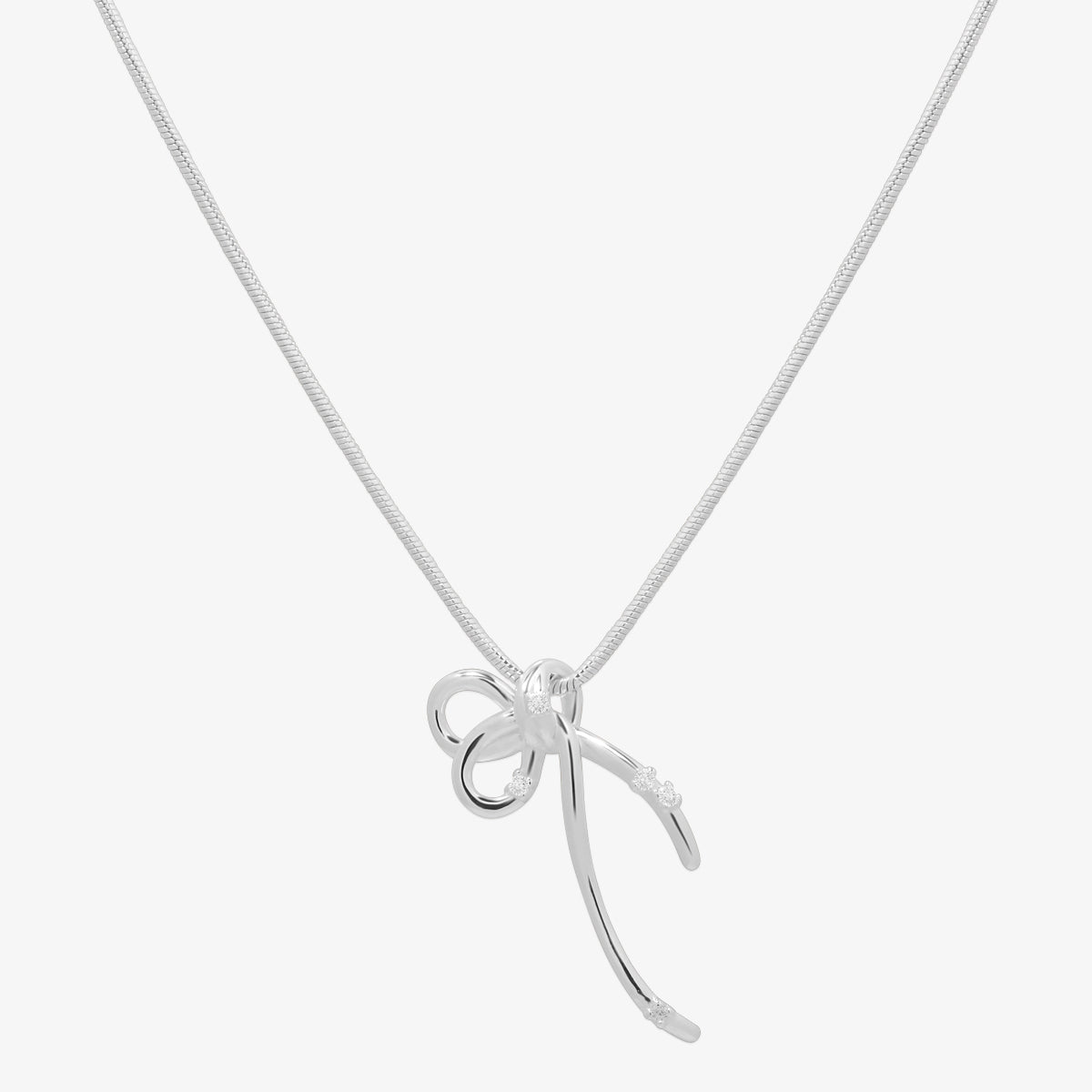 Elegant Snake Cubic Bow Pendant Necklace for Women - Trendy Jewelry Gift for Birthday, Valentine's Day & Special Occasions