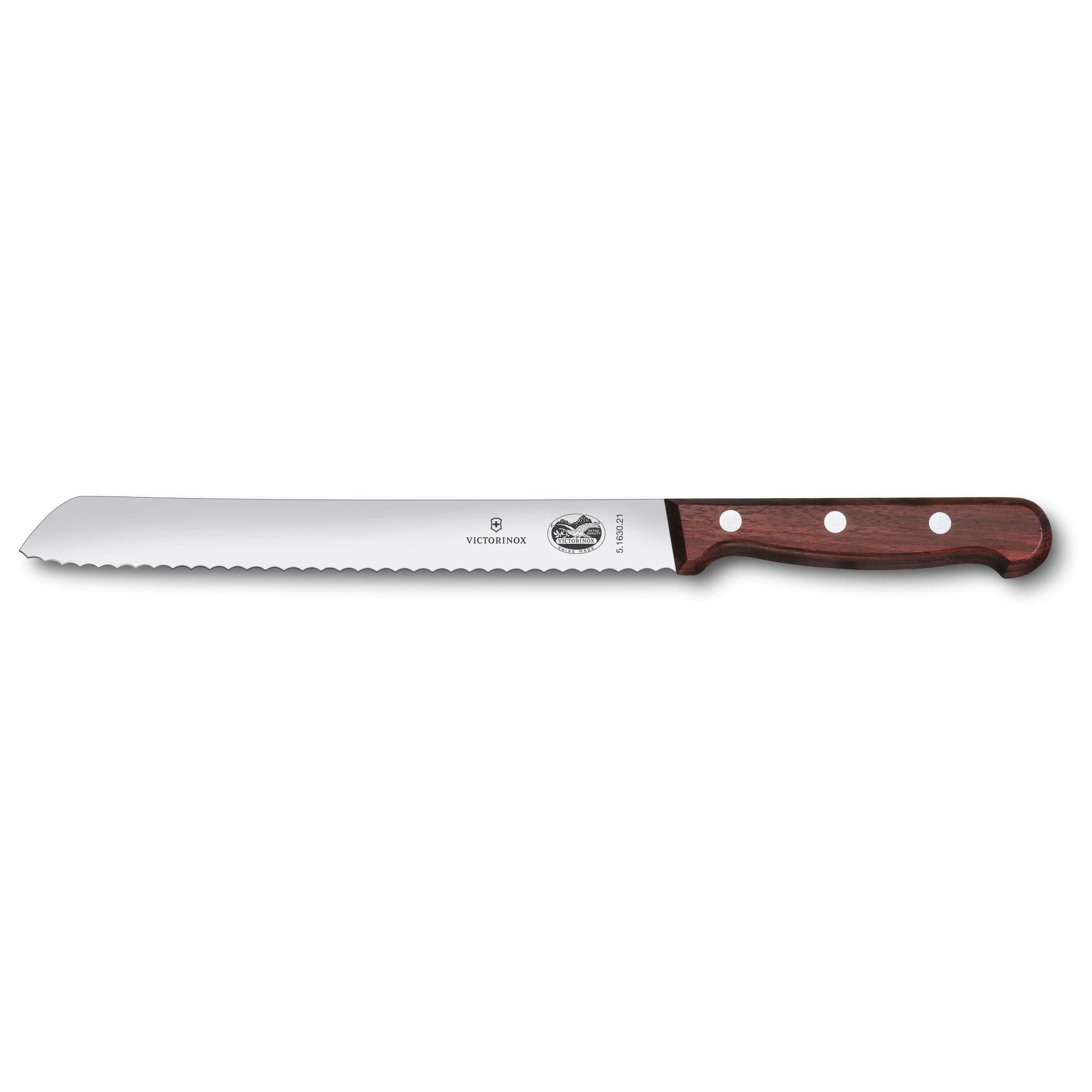 Victorinox Rosewood 8-Inch Serrated Bread Knife with Protective Sheath - Perfect for Slicing Fresh Bread, Baguettes, and Pastries at Home or Bakery